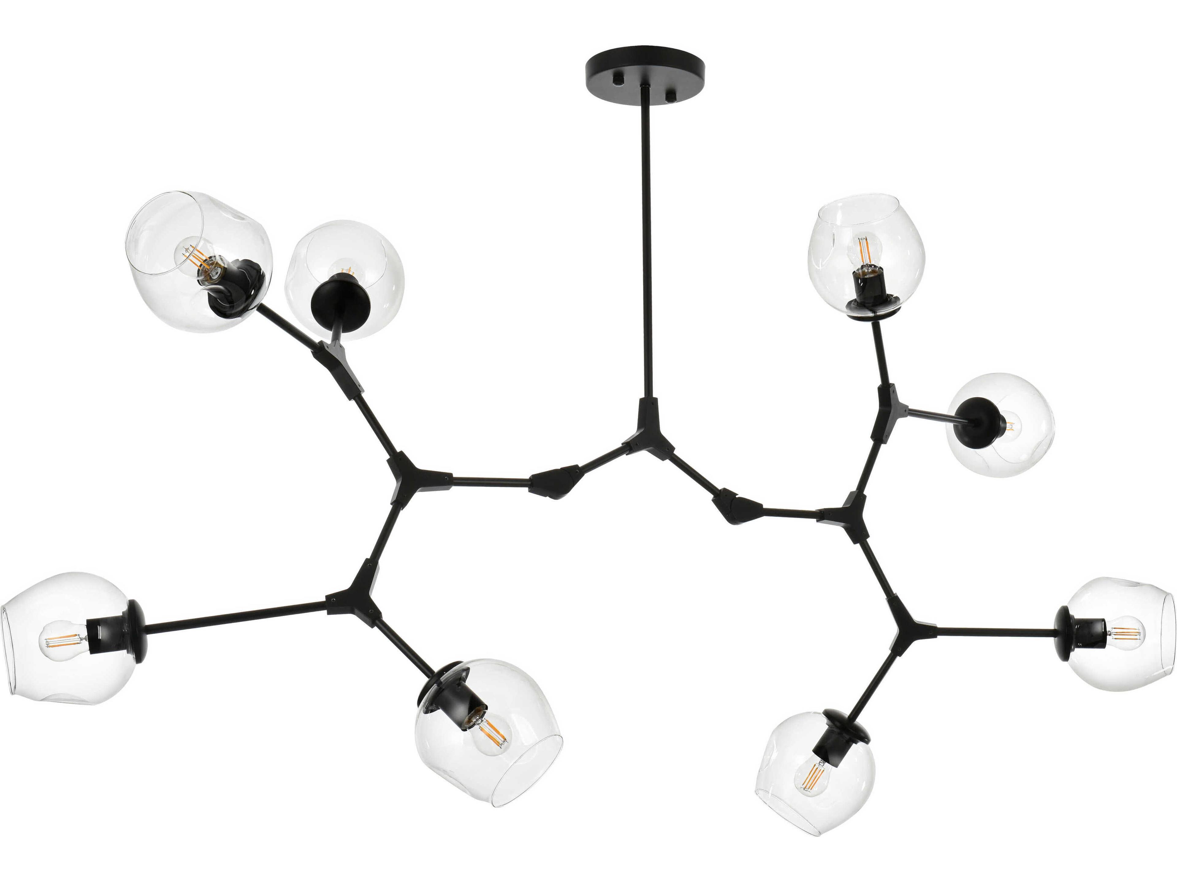 Elegant Lighting Cavoli 8-Light Black Globe Chandelier