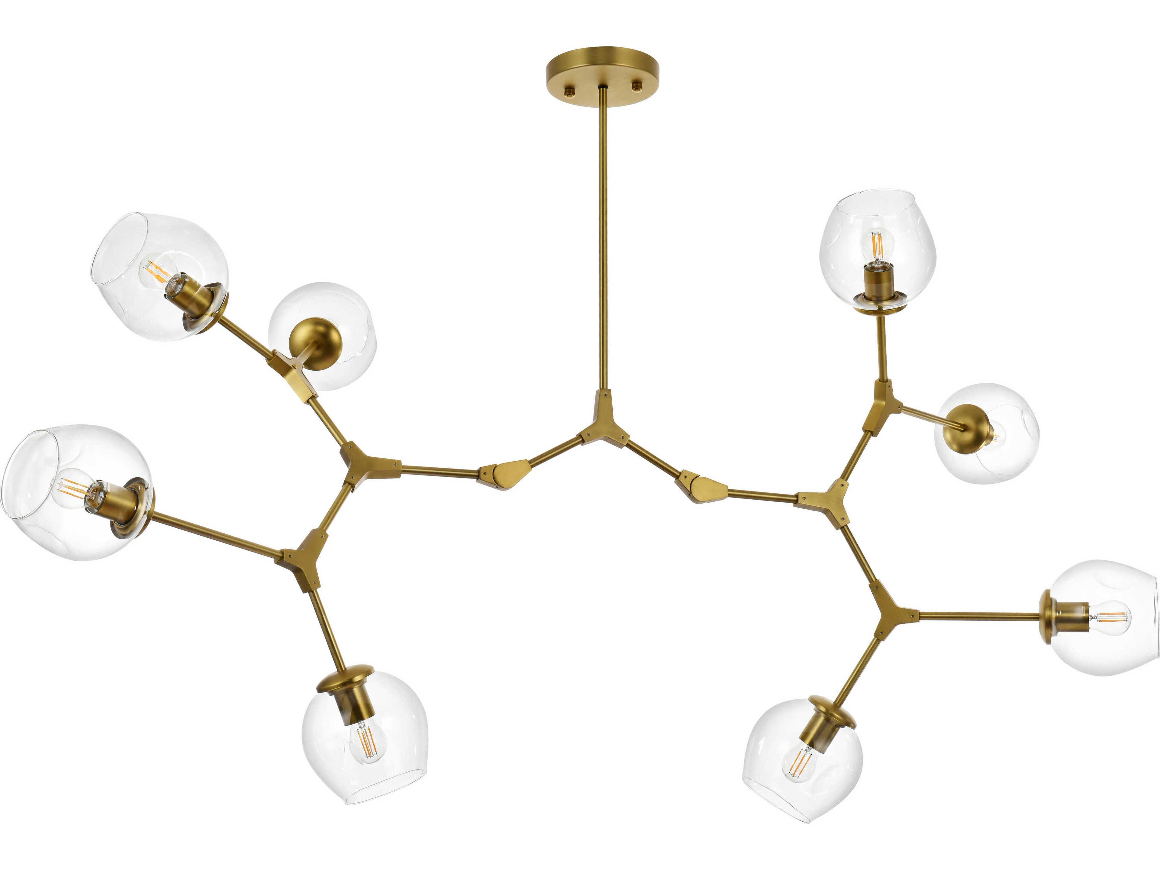 Elegant Lighting Cavoli 8-Light Brass Globe Chandelier