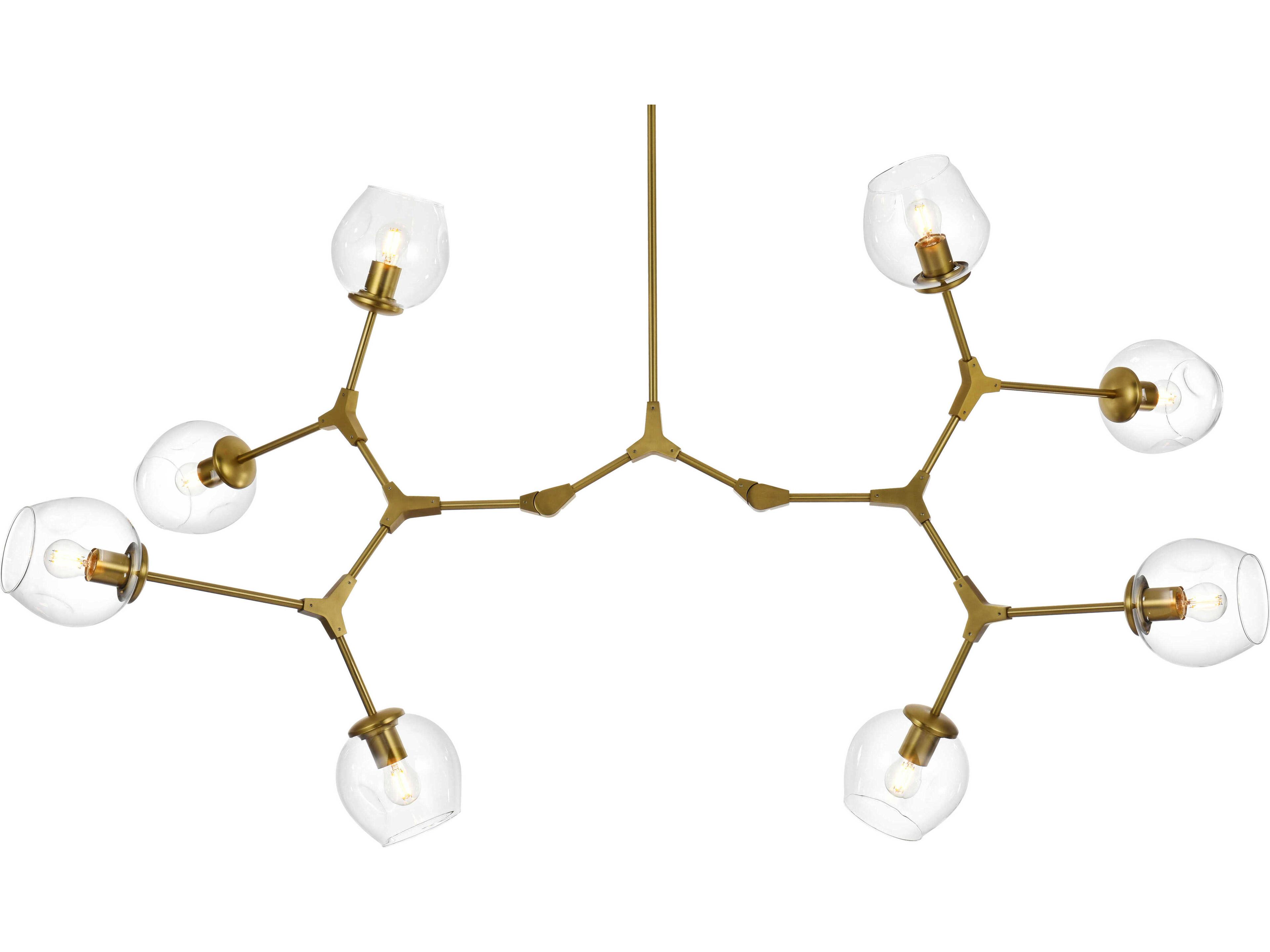 Elegant Lighting Cavoli 8-Light Brass Globe Chandelier