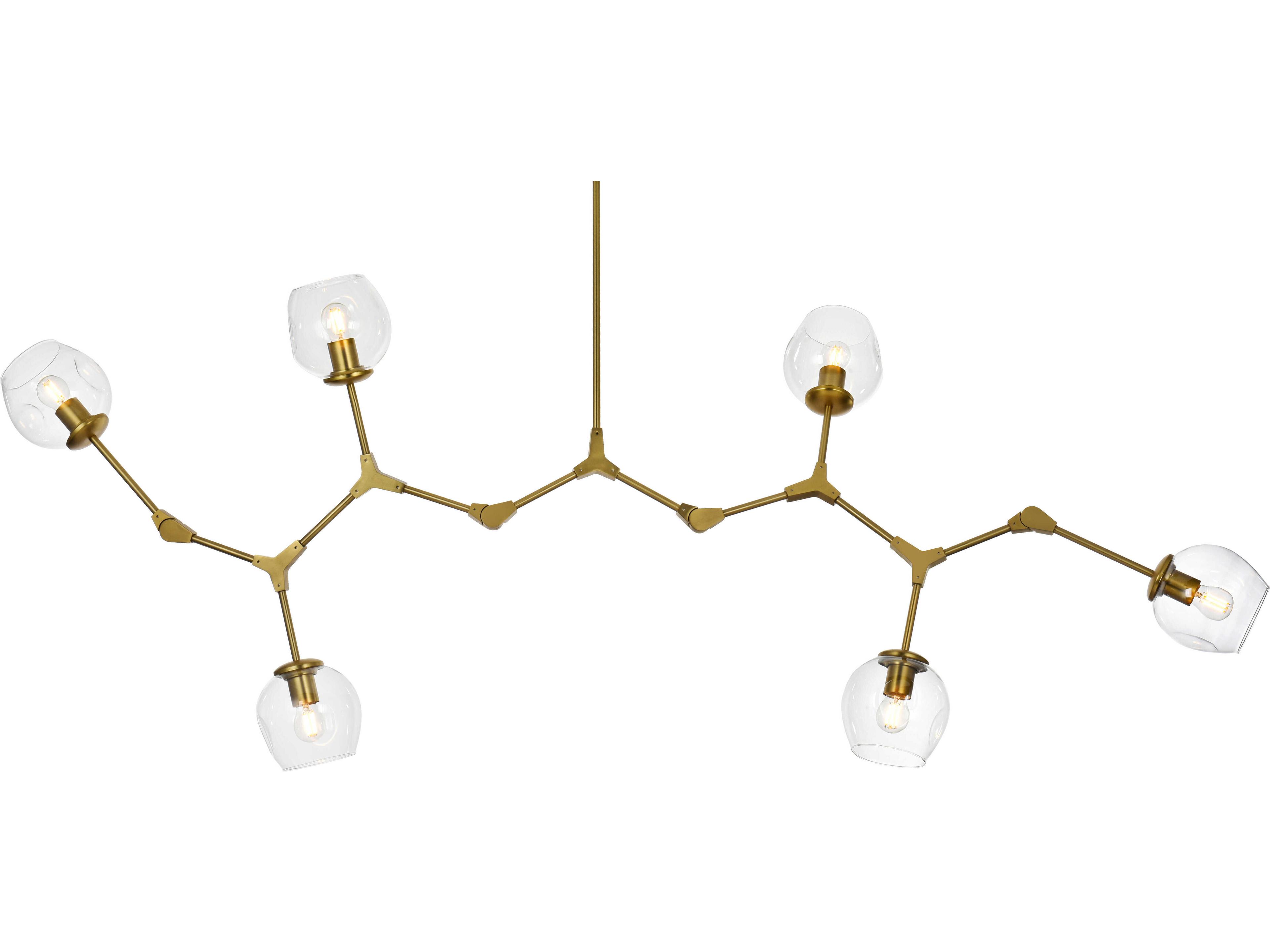 Elegant Lighting Cavoli 6-Light Brass Globe Chandelier