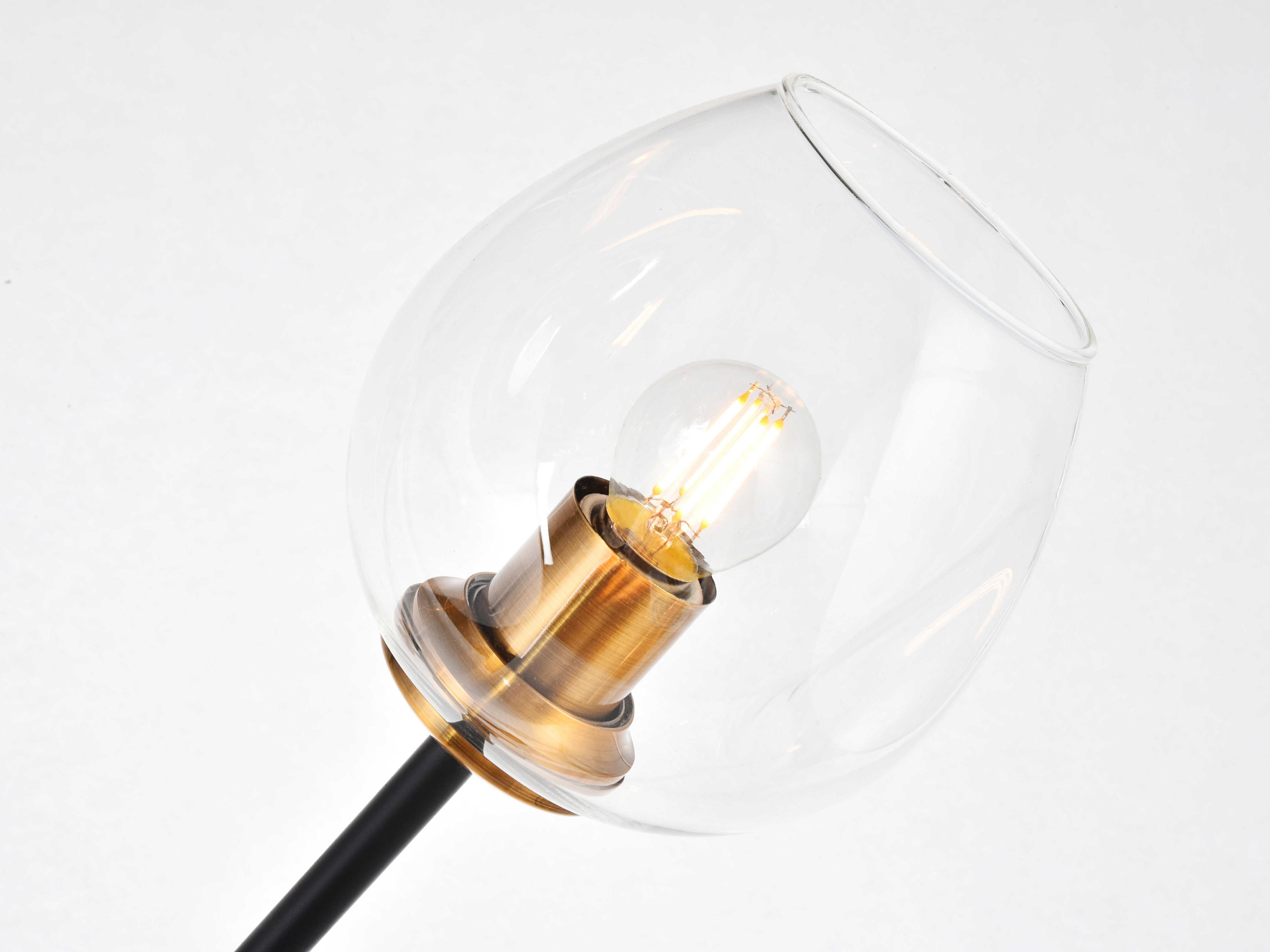 Elegant Lighting Cavoli 11-Light Light Antique Brass Flat Black Clear Glass Linear Pendant