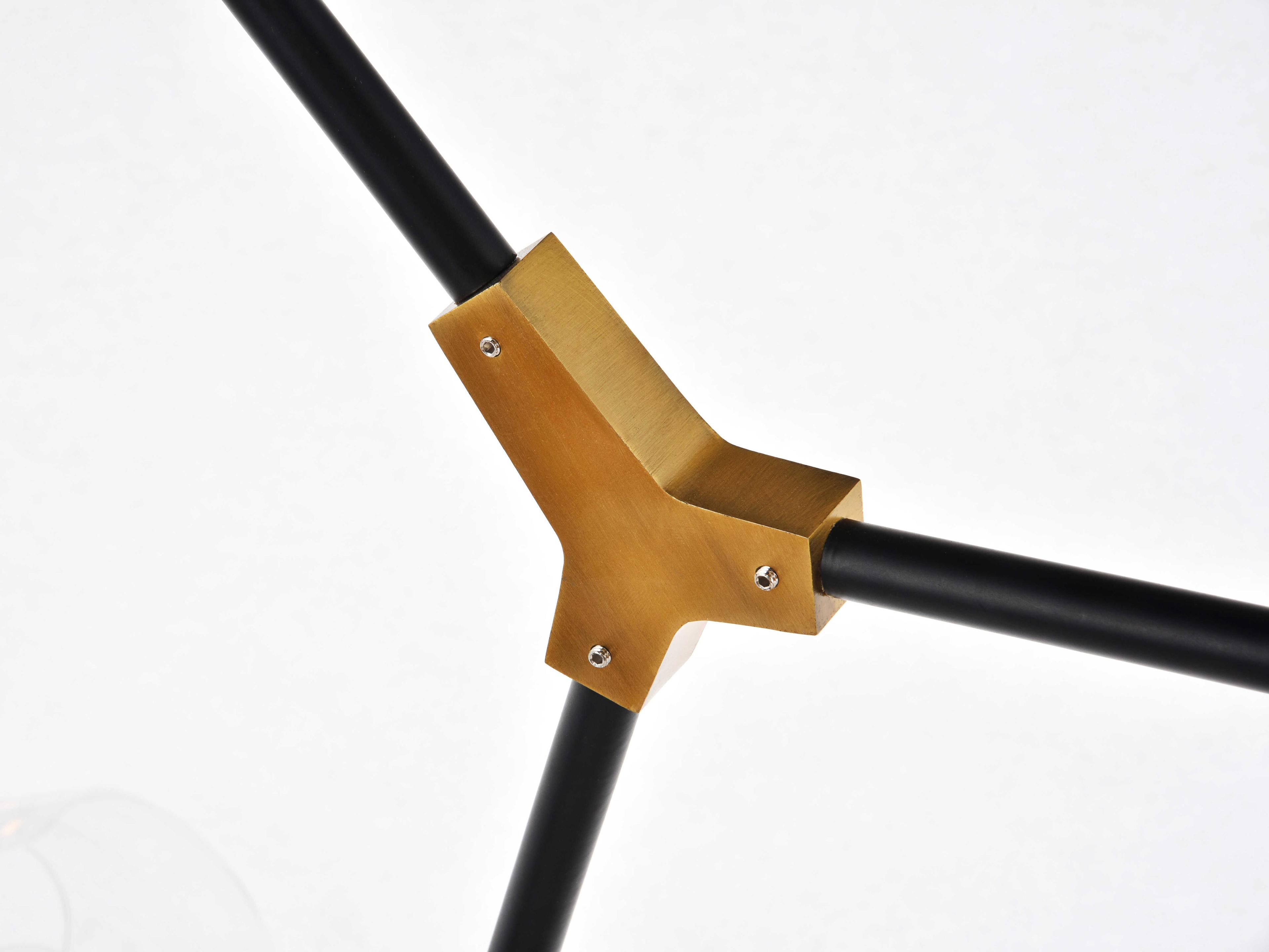 Elegant Lighting Cavoli 11-Light Light Antique Brass Flat Black Clear Glass Linear Pendant