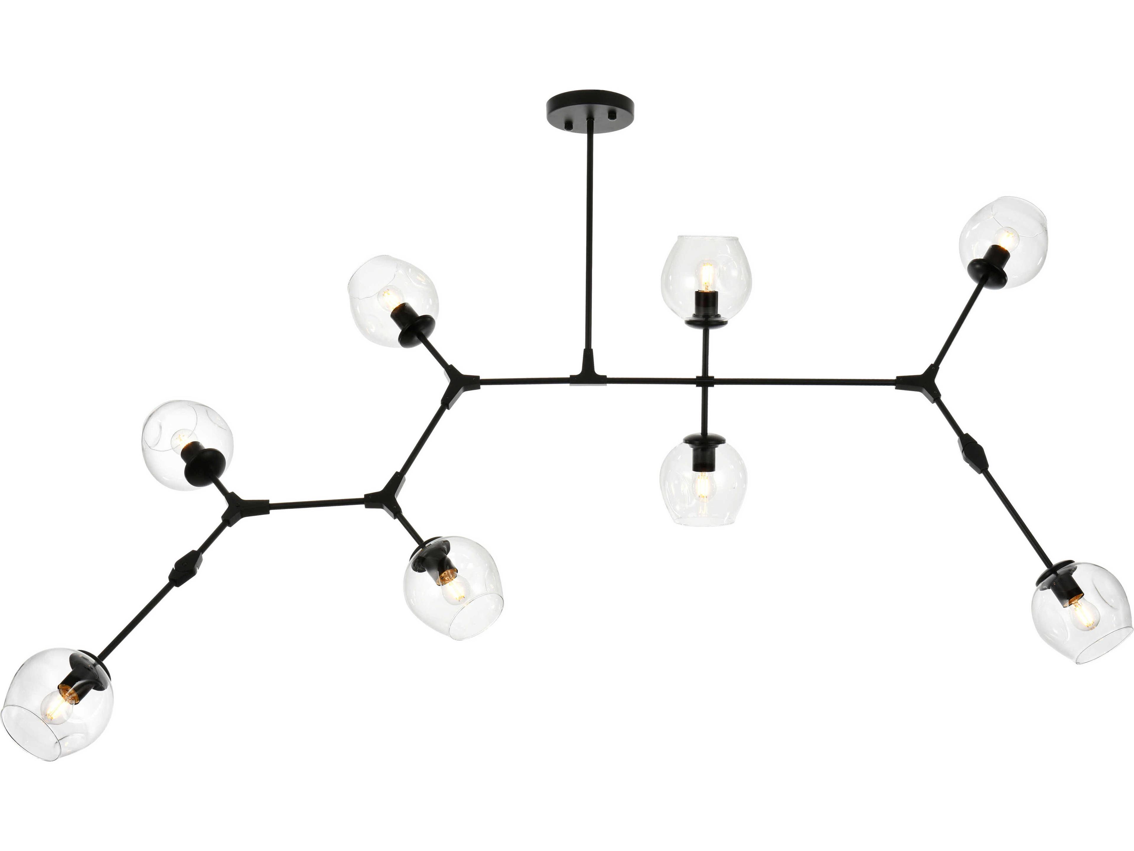 Cavoli 8-Light Black Globe Chandelier