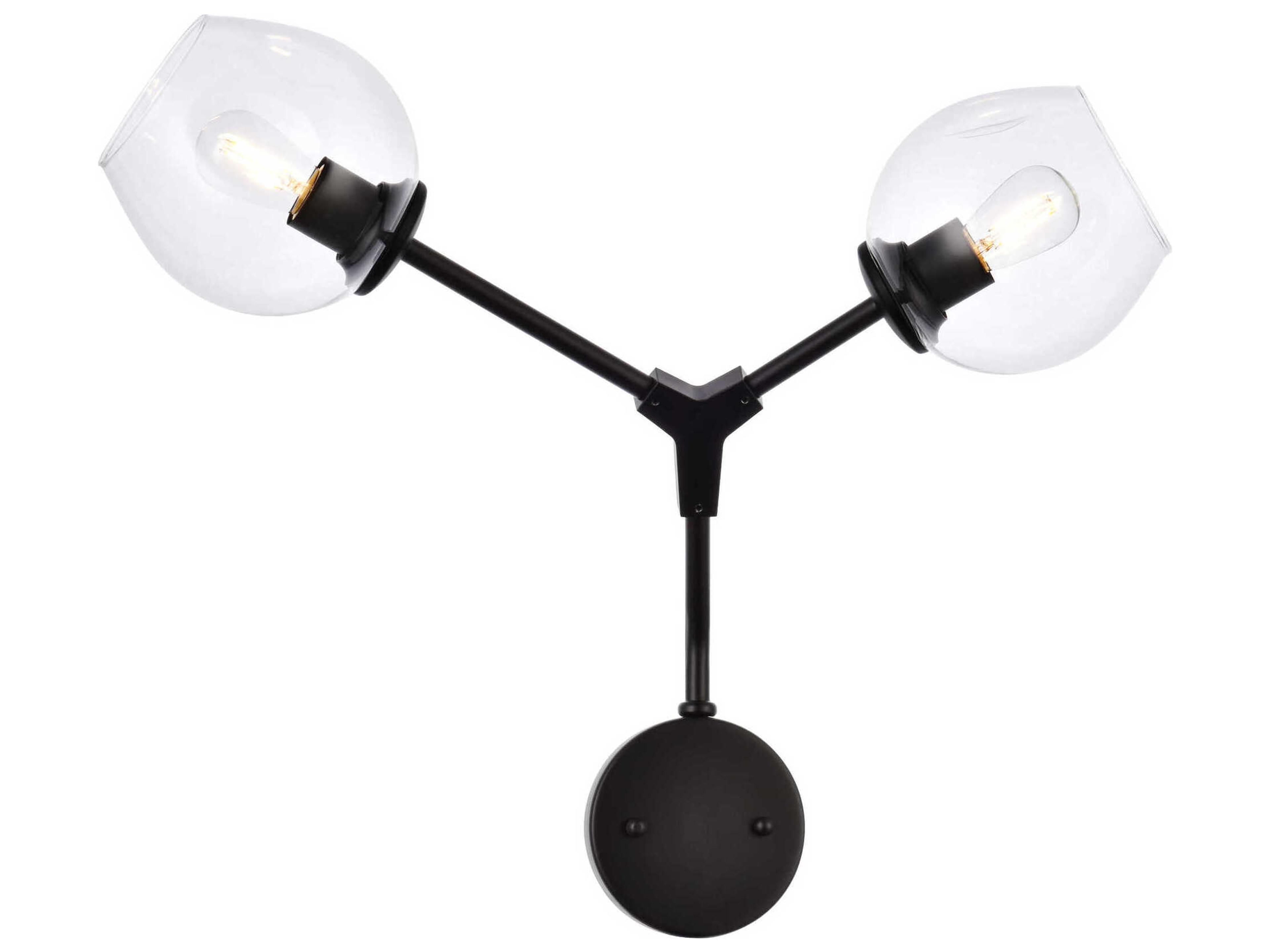 Cavoli 2-Light Black Wall Sconce
