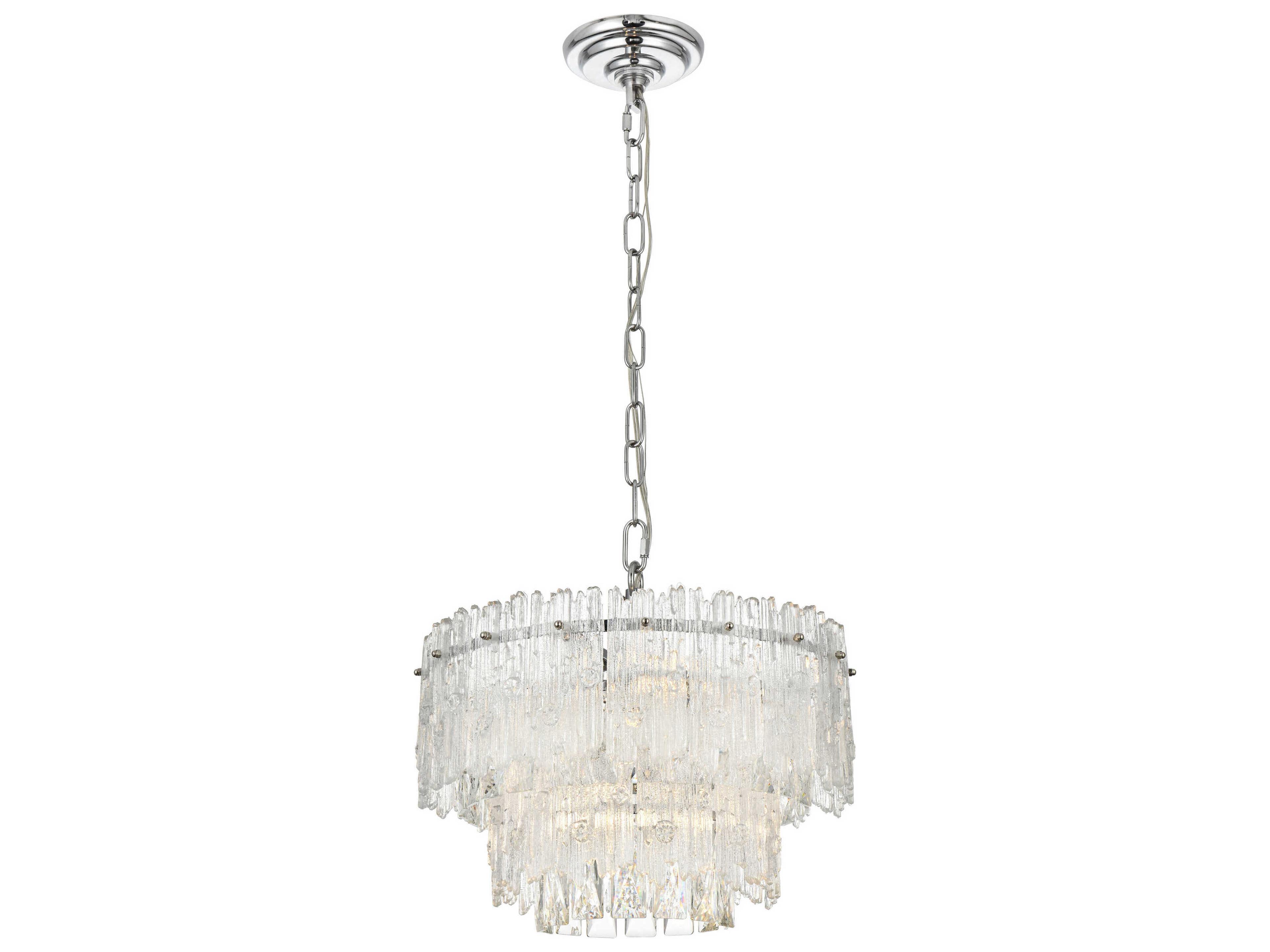 Elegant Lighting Emilia 4-Light Chrome Tiered Pendant