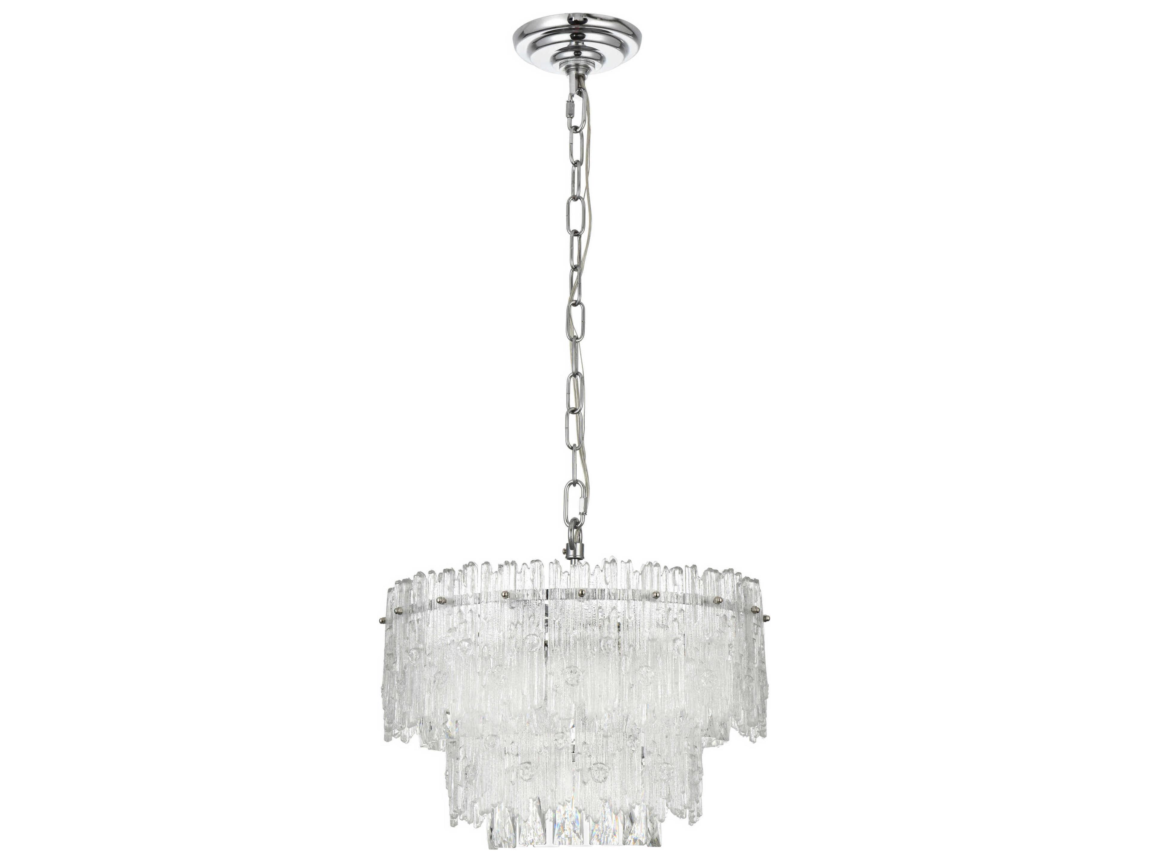 Elegant Lighting Emilia 4-Light Chrome Tiered Pendant