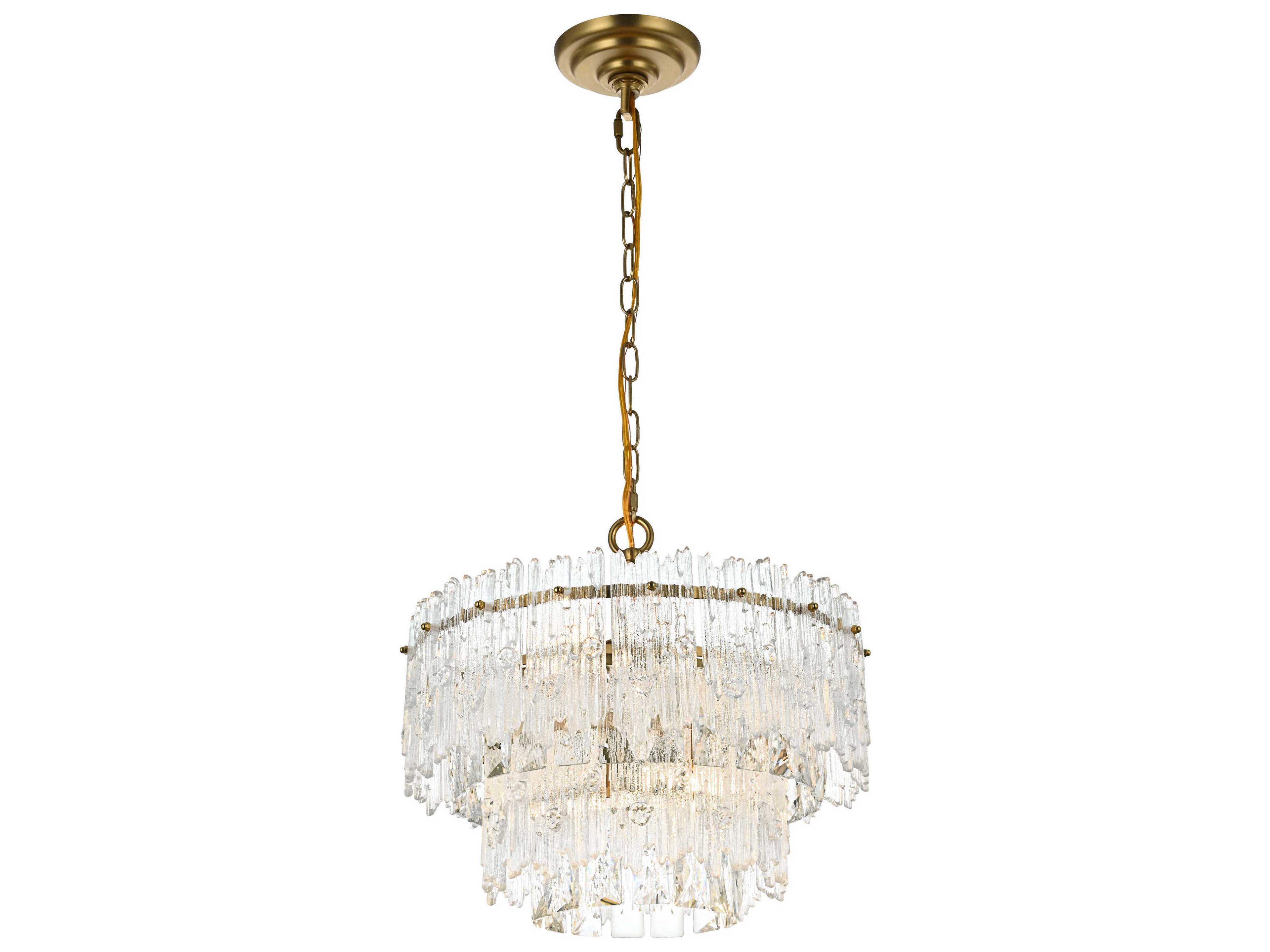 Elegant Lighting Emilia 4-Light Satin Gold Tiered Pendant