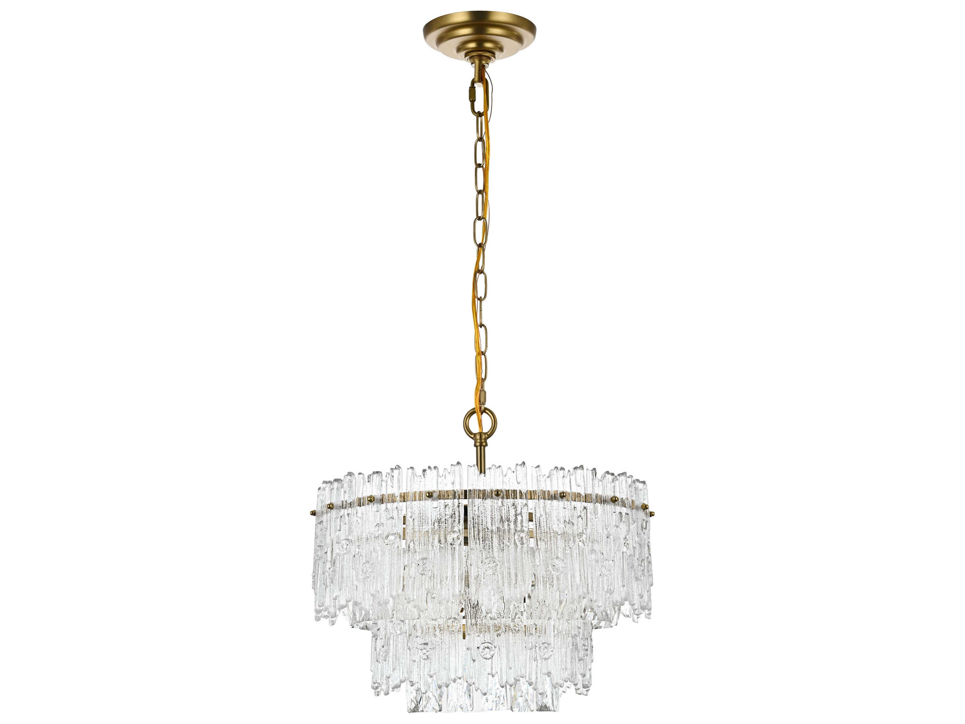 Elegant Lighting Emilia 4-Light Satin Gold Tiered Pendant