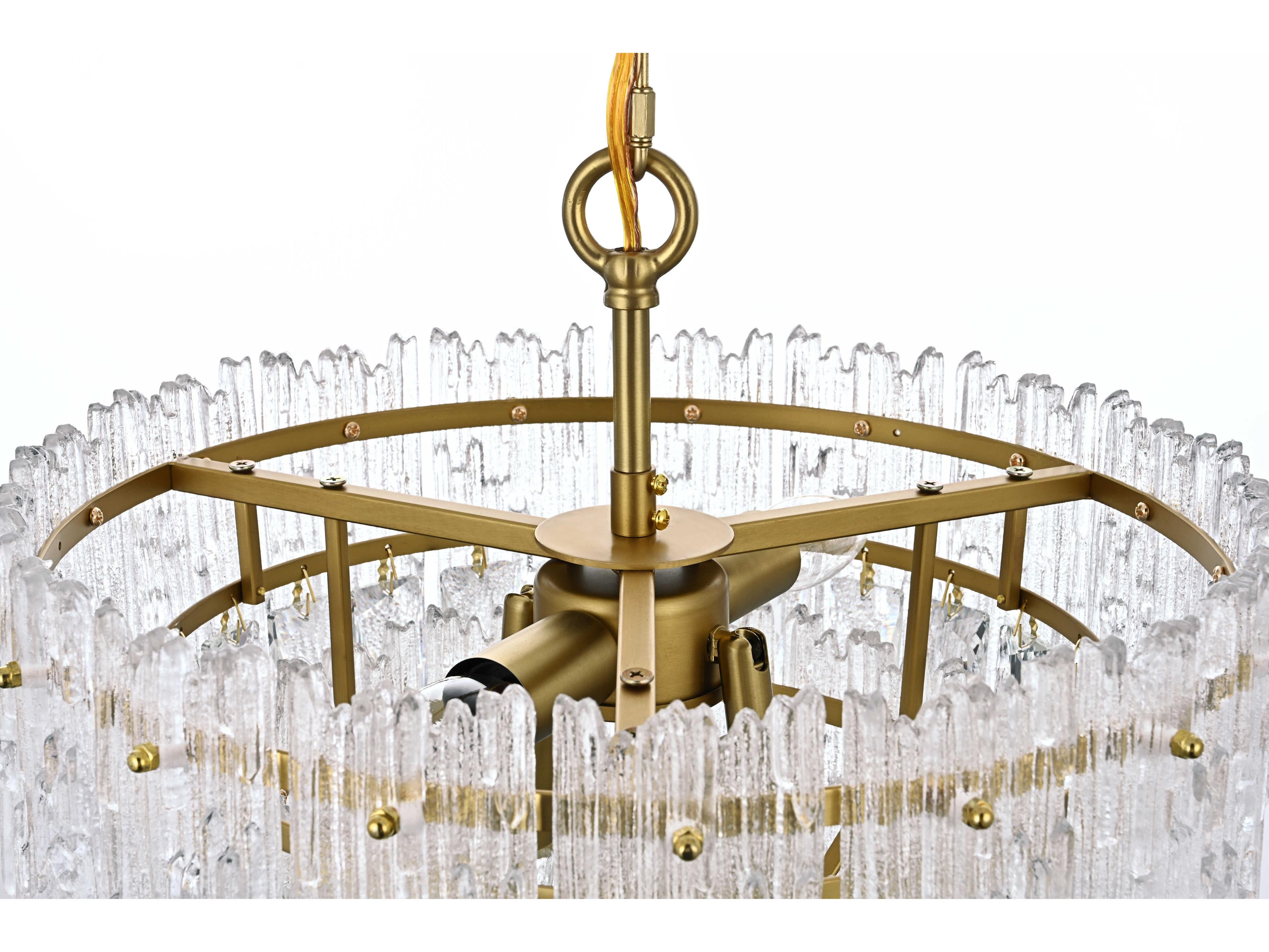 Elegant Lighting Emilia 4-Light Satin Gold Tiered Pendant