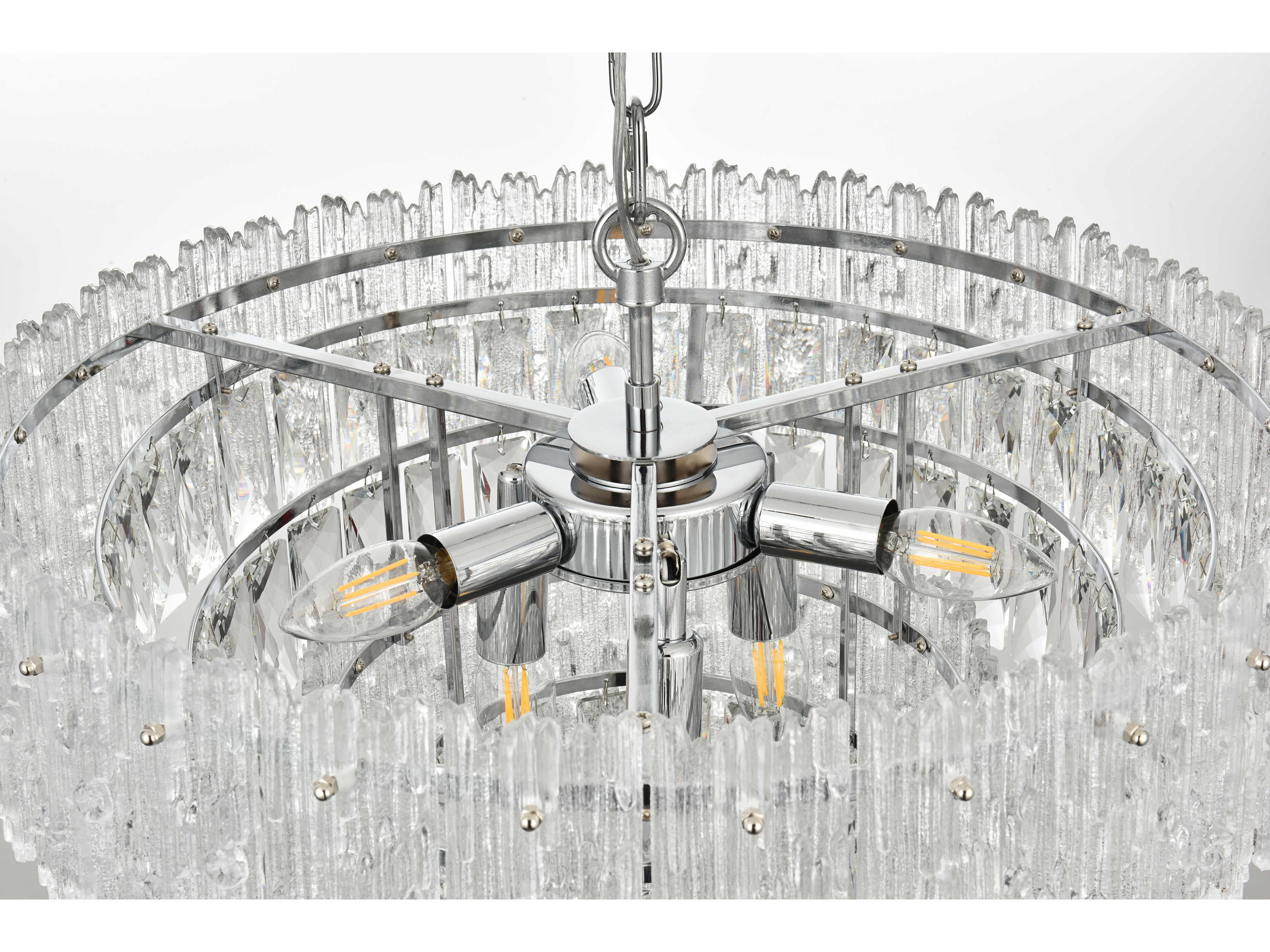 Elegant Lighting Emilia 6-Light Chrome Tiered Pendant