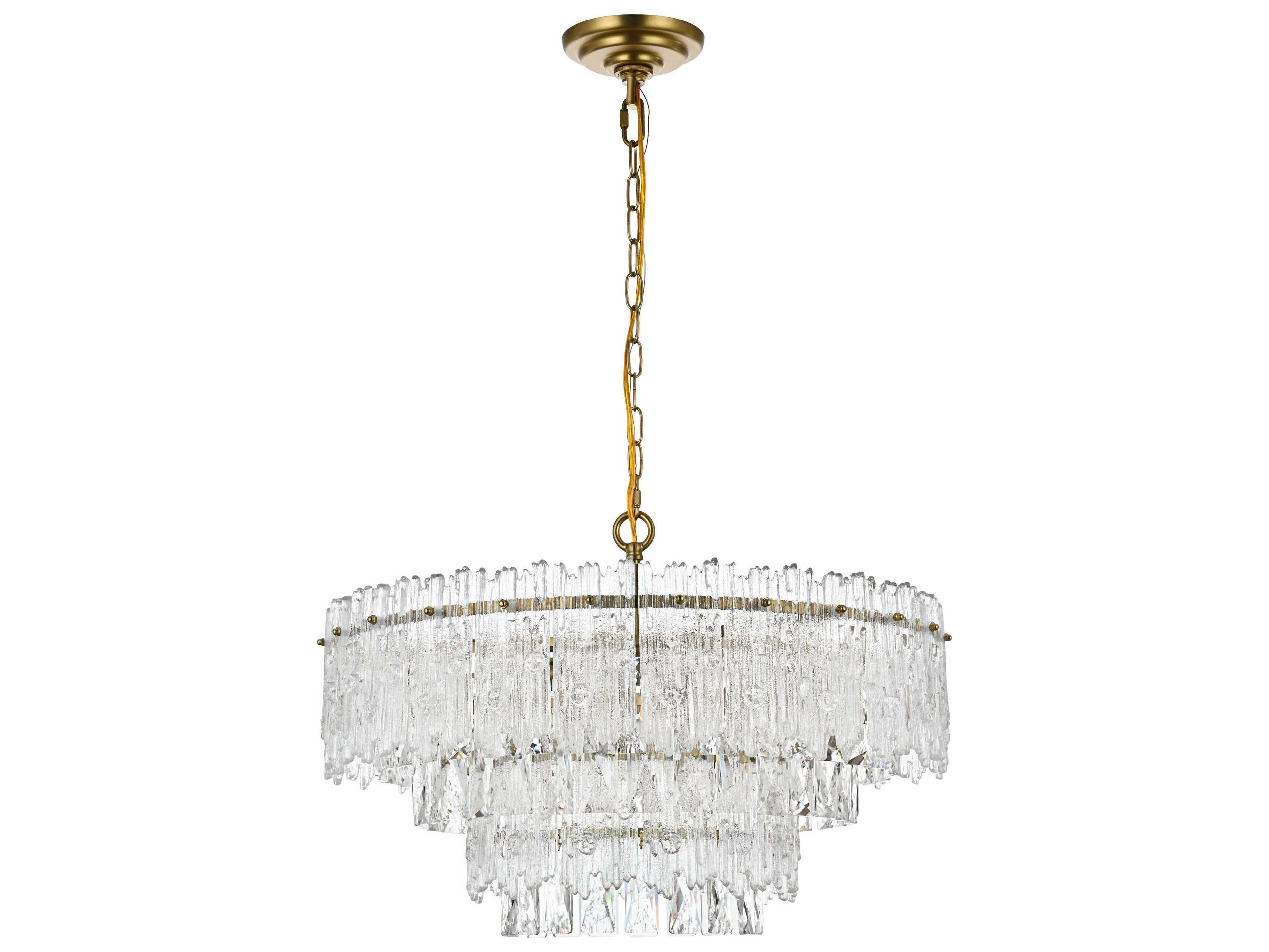 Elegant Lighting Emilia 6-Light Satin Gold Tiered Pendant