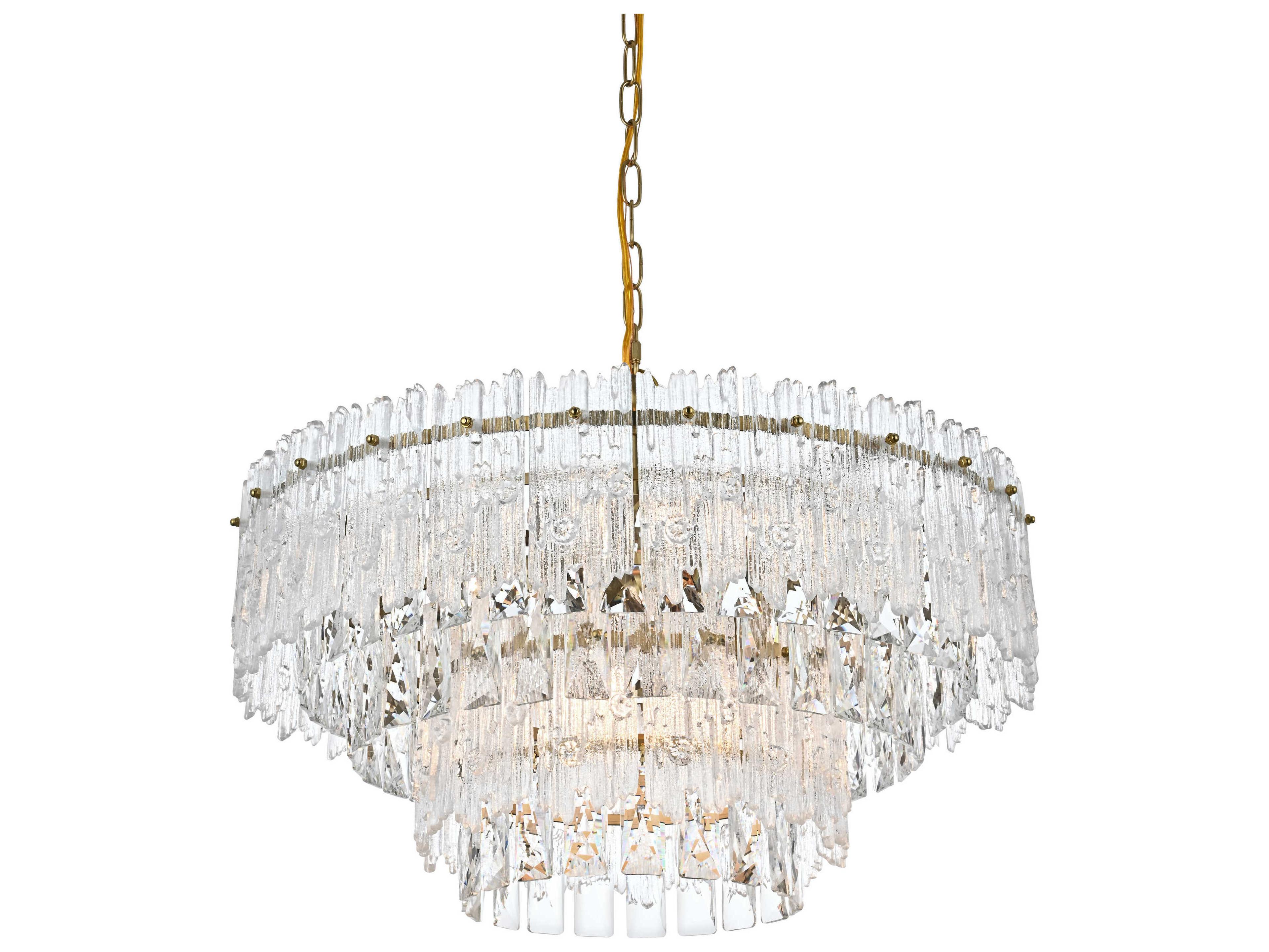 Elegant Lighting Emilia 6-Light Satin Gold Tiered Pendant
