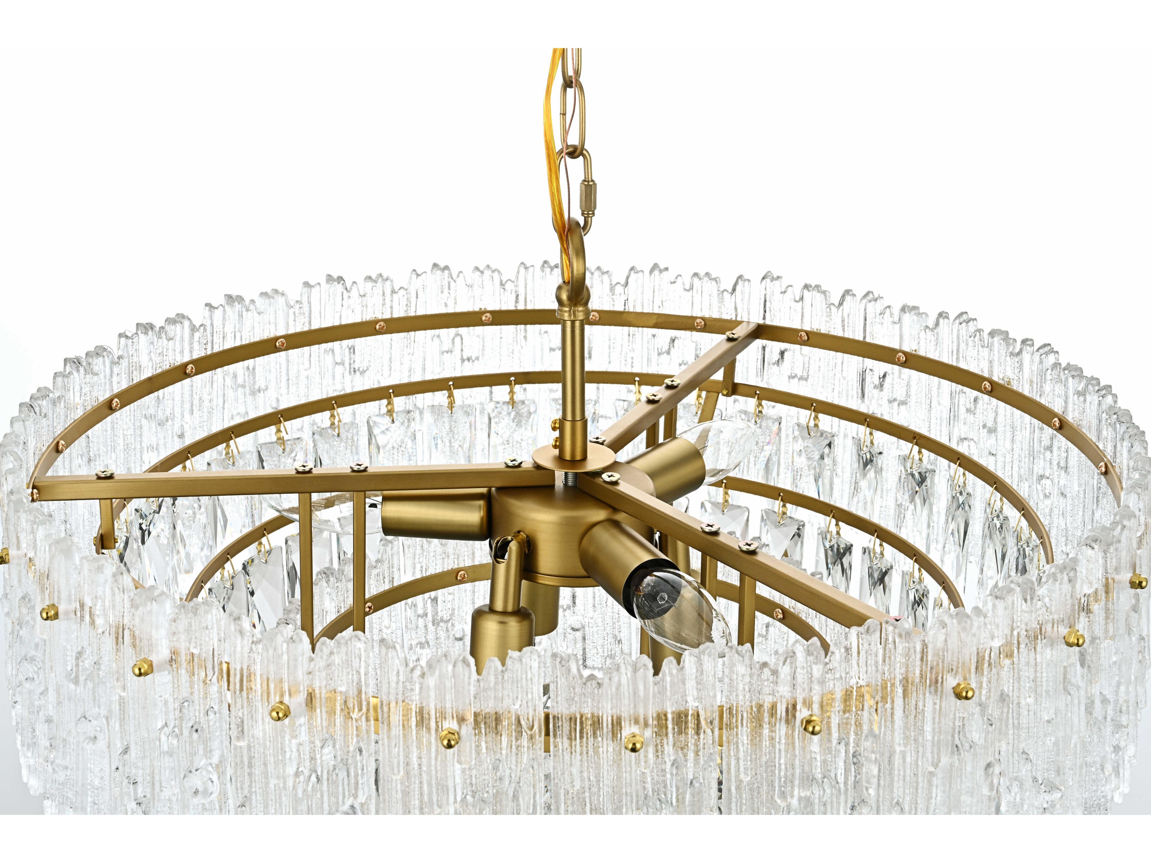 Elegant Lighting Emilia 6-Light Satin Gold Tiered Pendant