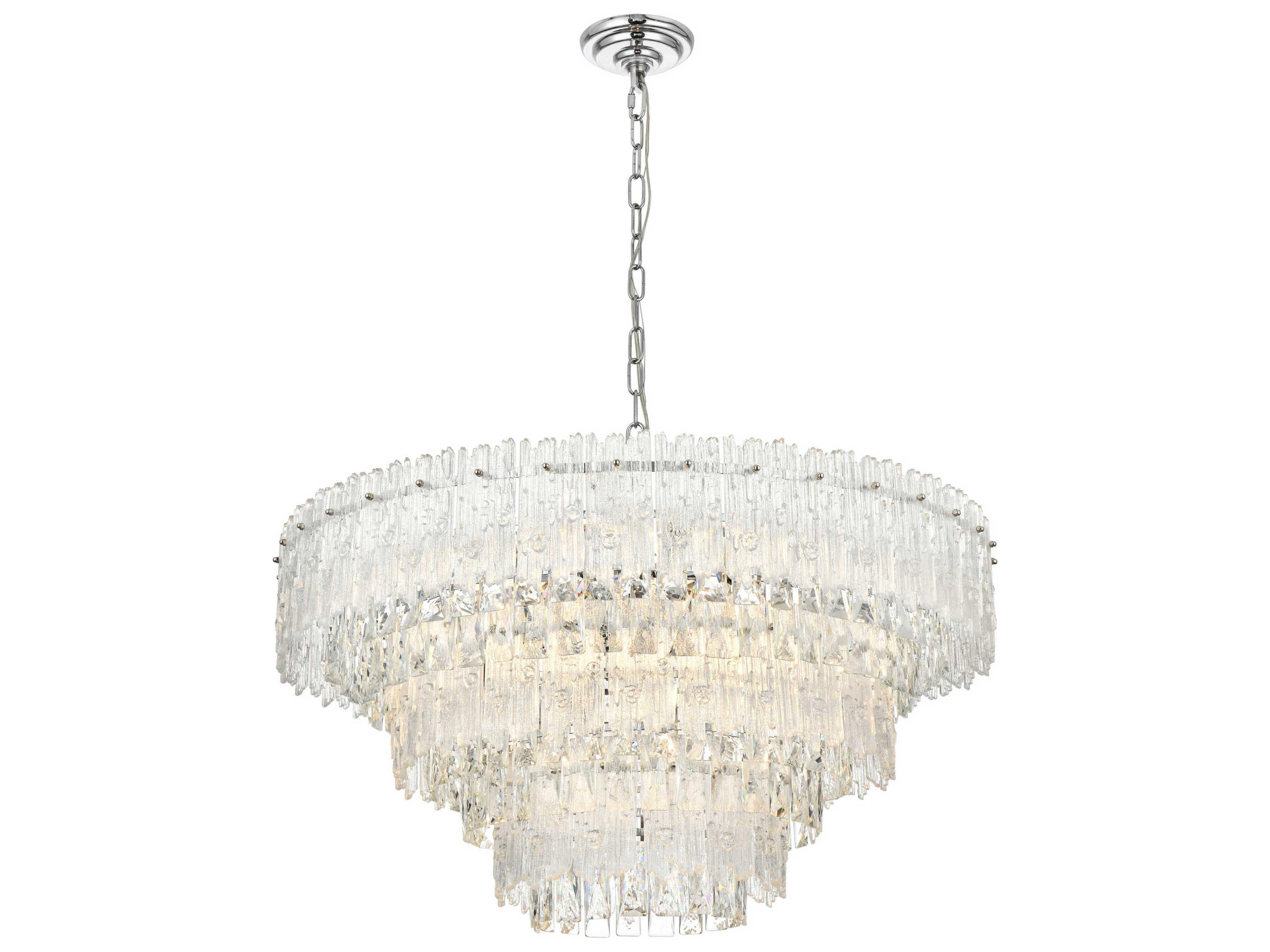 Emilia 10-Light Chrome Tiered Pendant