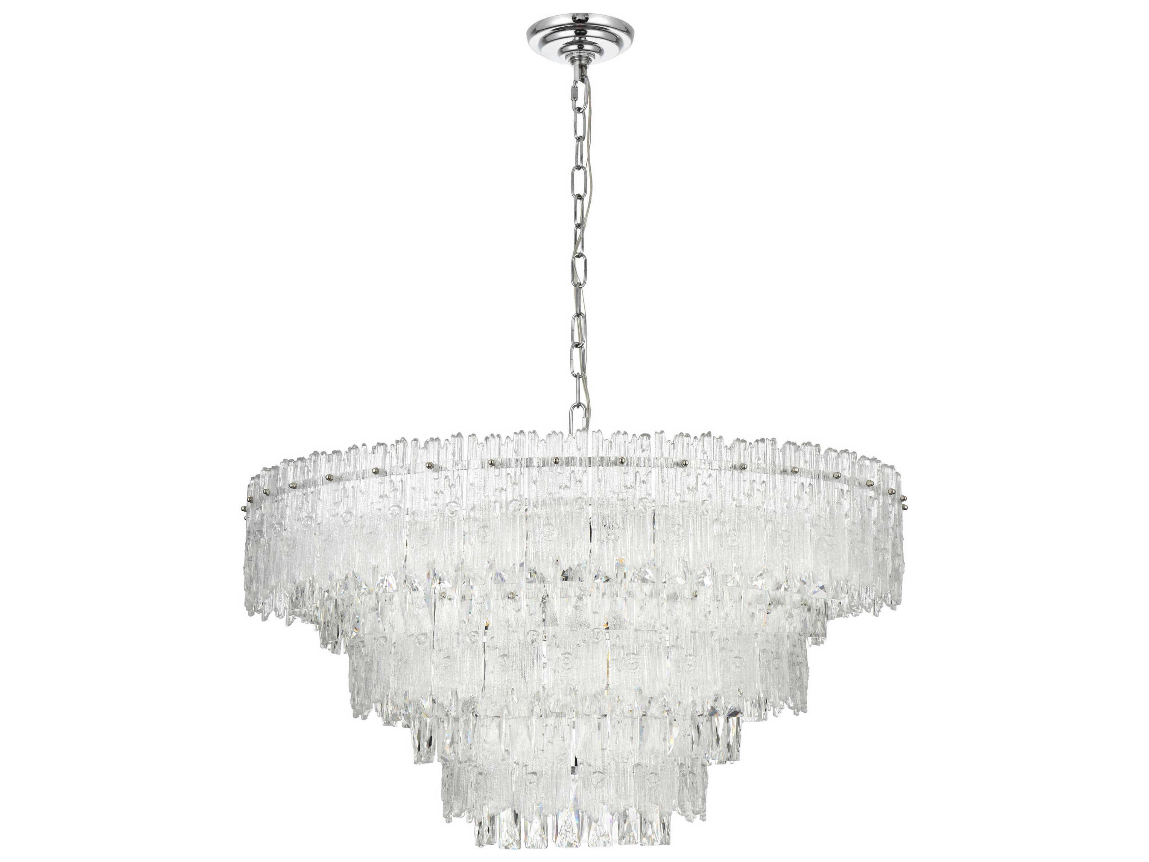 Elegant Lighting Emilia 10-Light Chrome Tiered Pendant