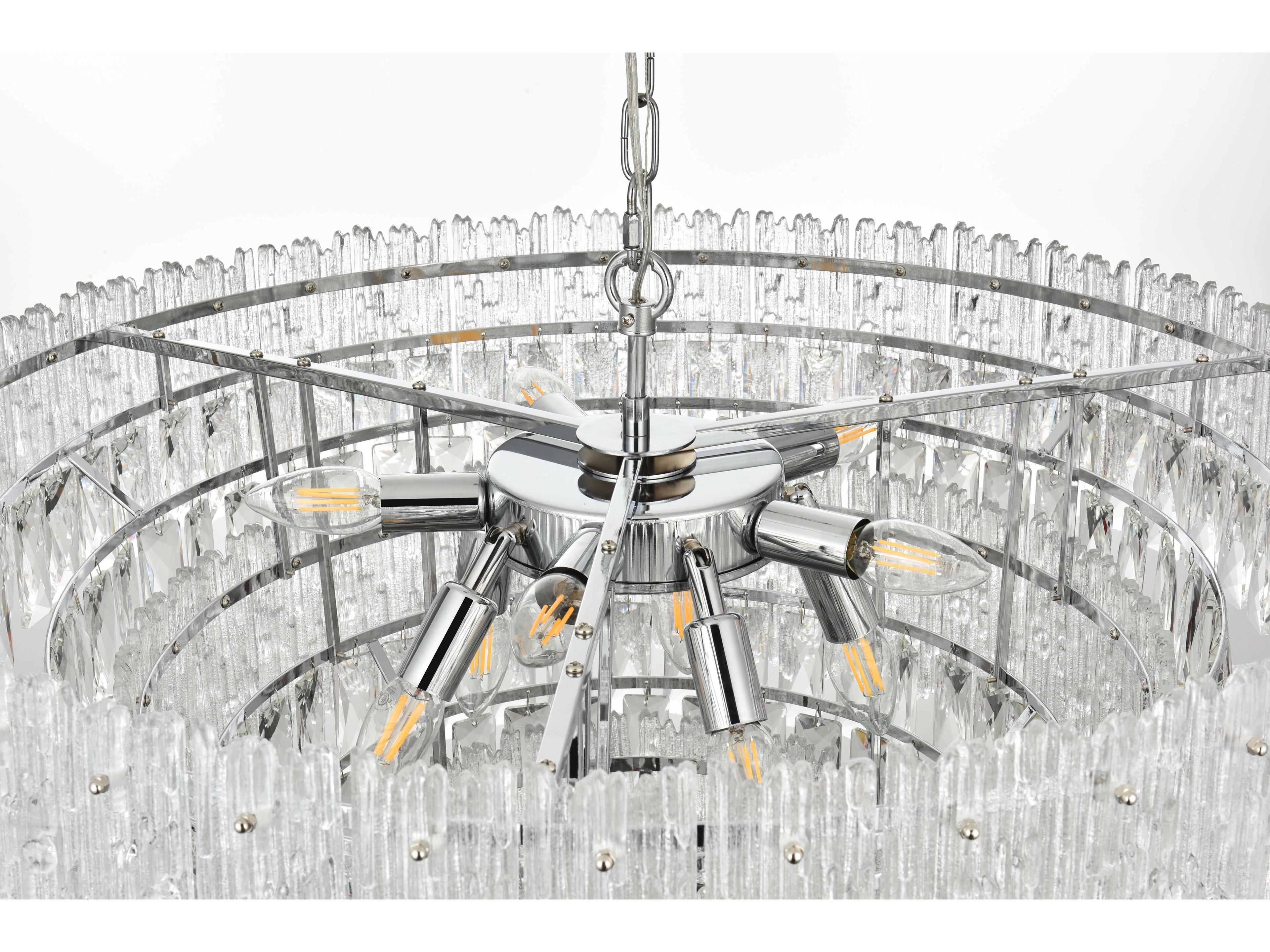 Elegant Lighting Emilia 10-Light Chrome Tiered Pendant