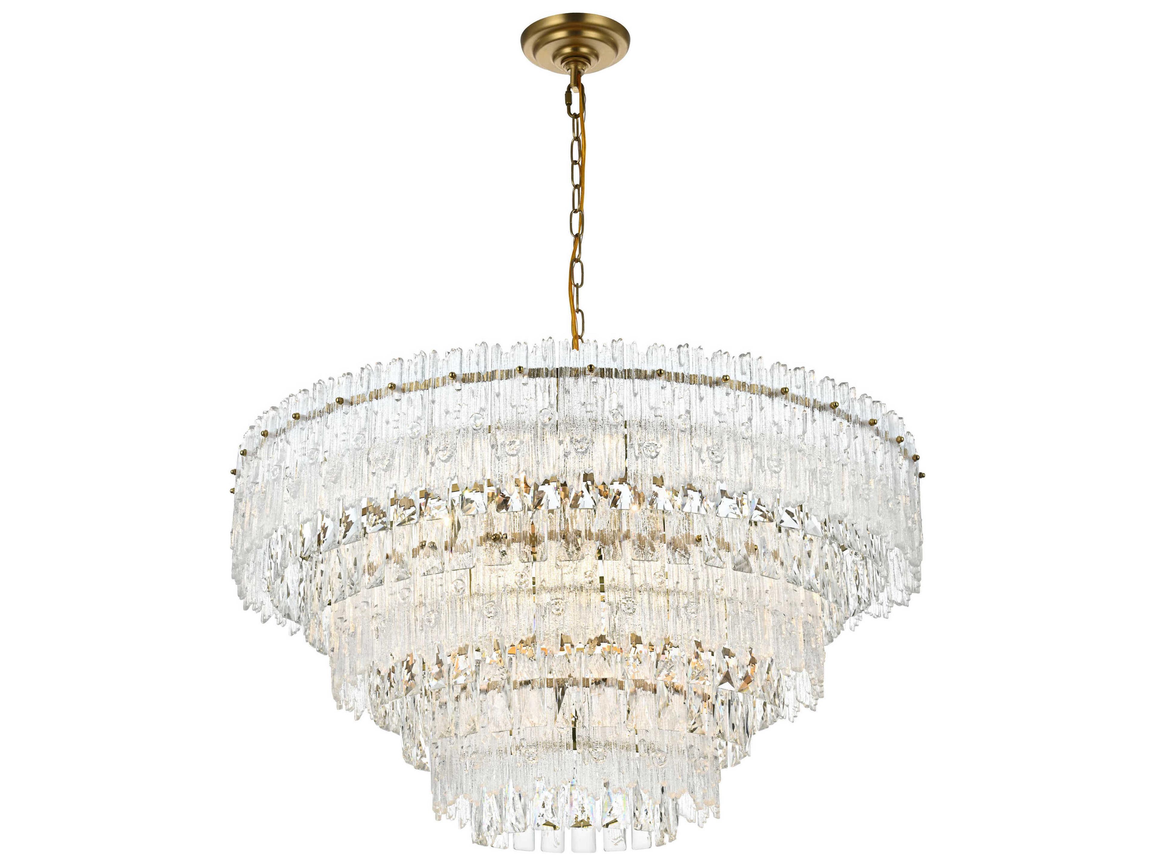 Elegant Lighting Emilia 10-Light Satin Gold Tiered Pendant