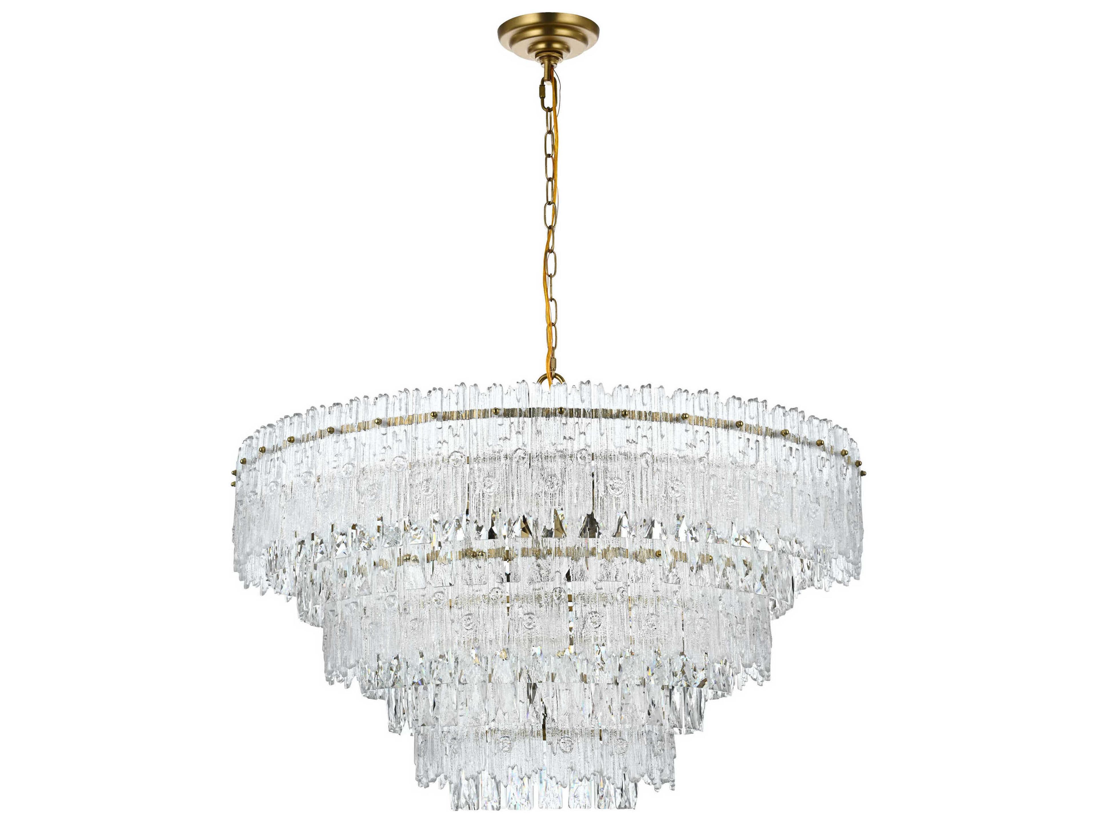 Elegant Lighting Emilia 10-Light Satin Gold Tiered Pendant