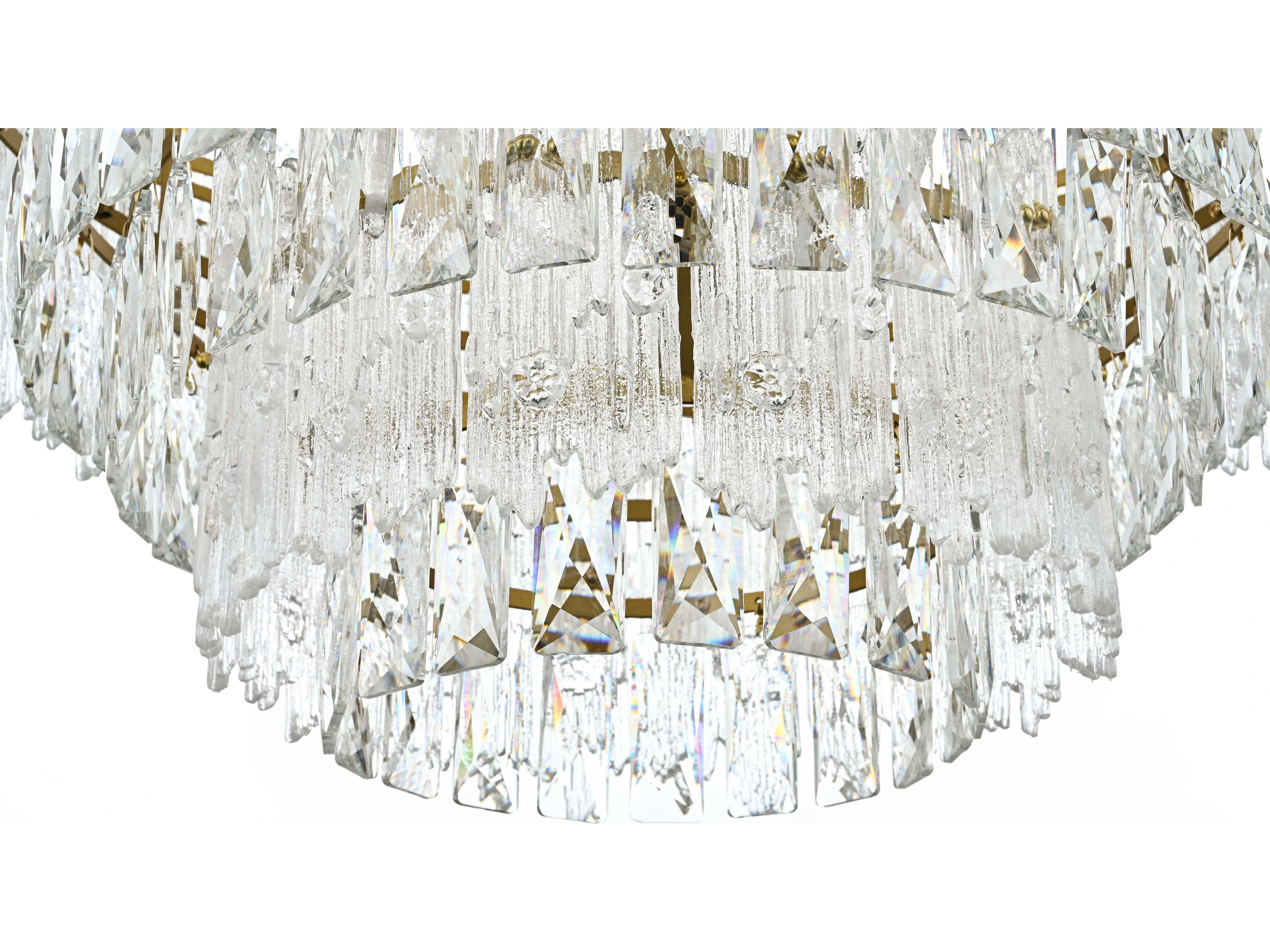 Elegant Lighting Emilia 10-Light Satin Gold Tiered Pendant