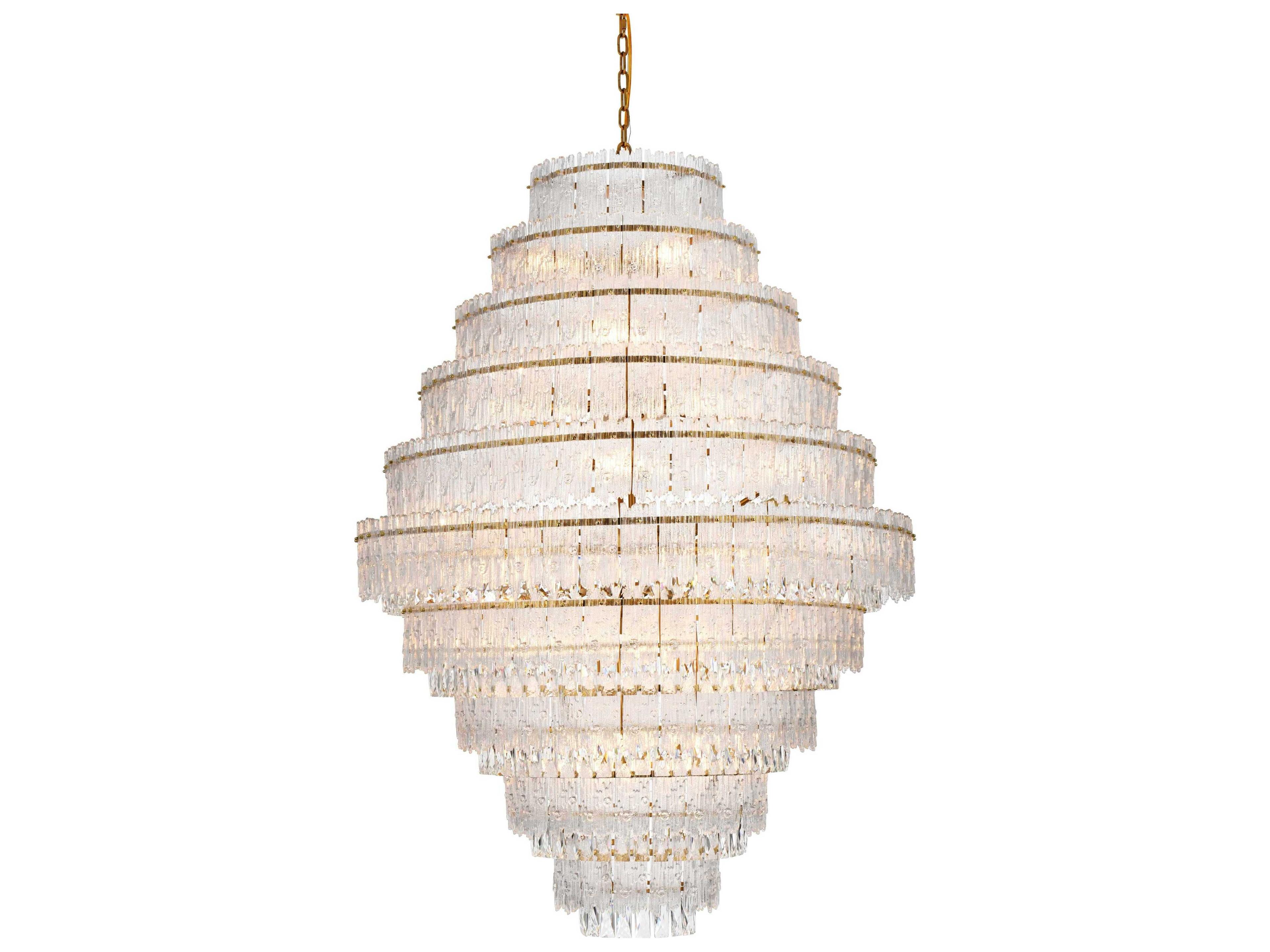 Elegant Lighting Emilia 33-Light Satin Gold Tiered Chandelier