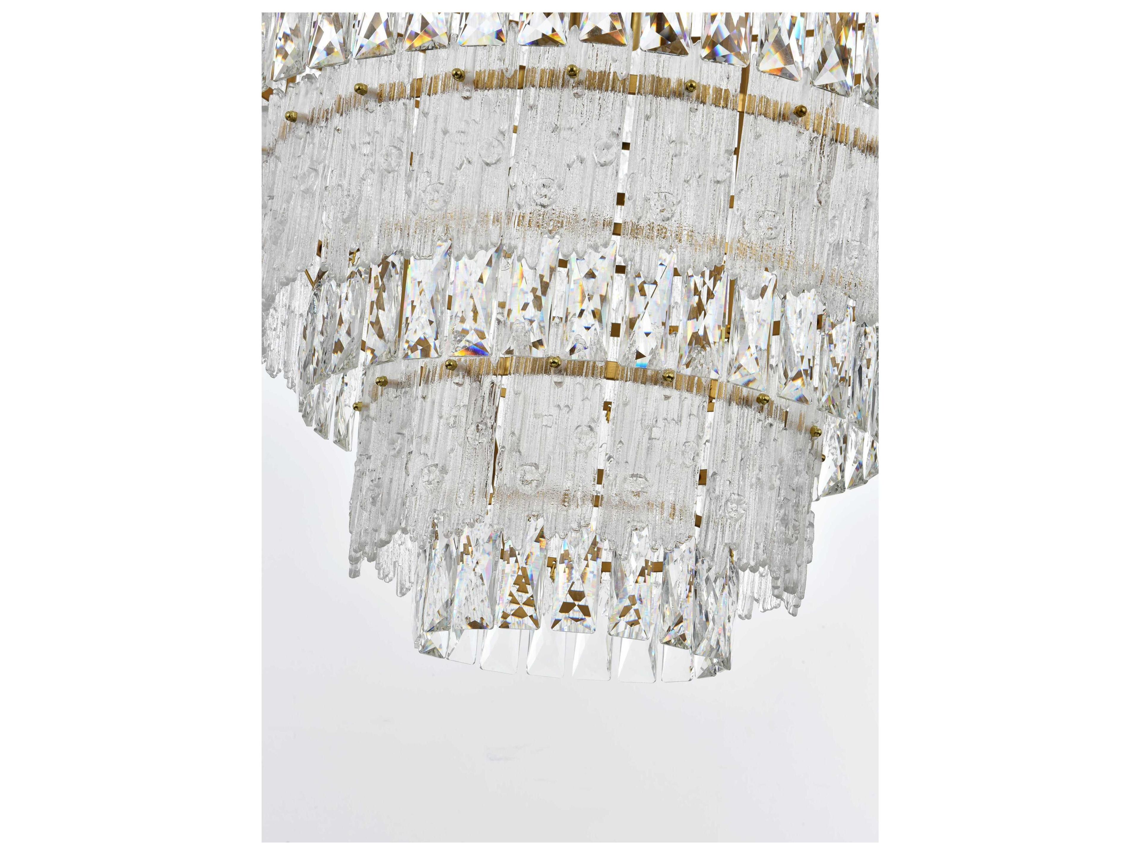 Elegant Lighting Emilia 33-Light Satin Gold Tiered Chandelier