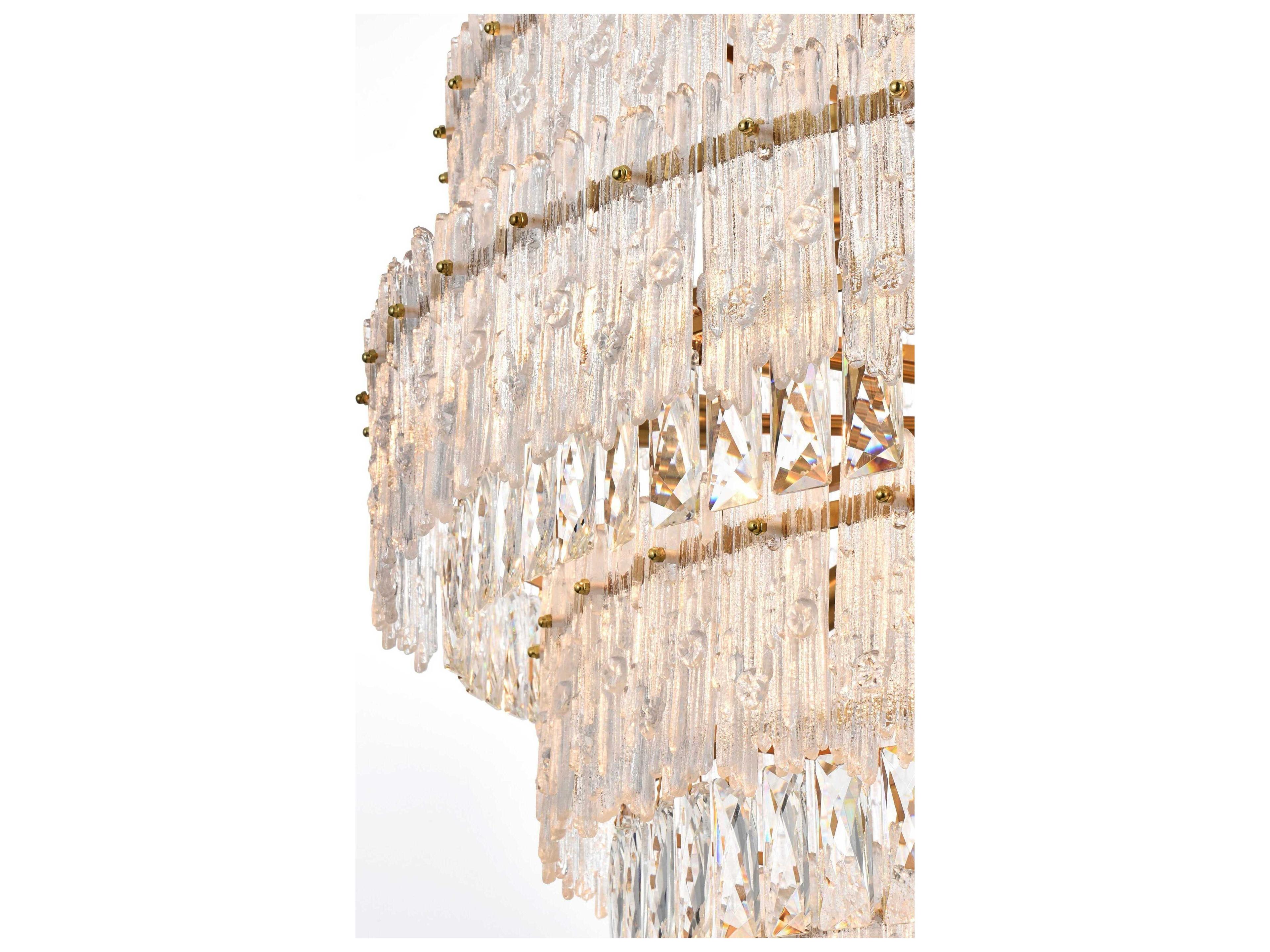 Elegant Lighting Emilia 33-Light Satin Gold Tiered Chandelier