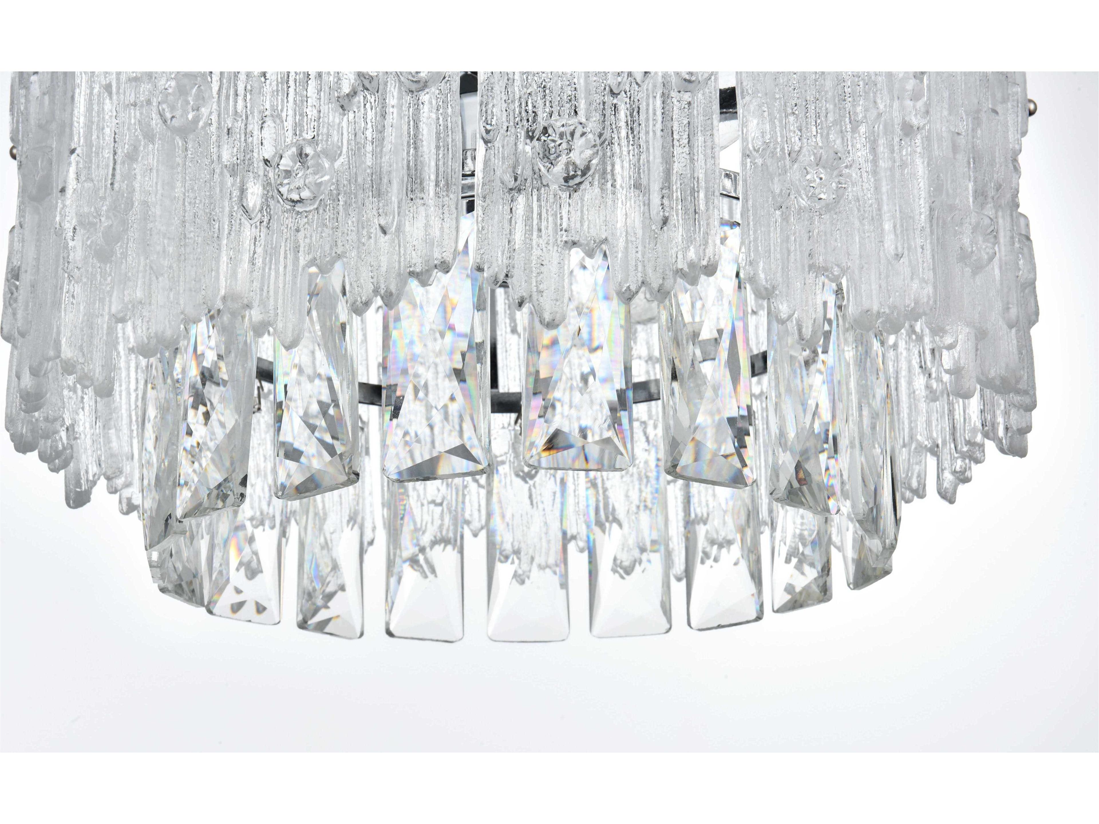 Elegant Lighting Emilia 3-Light Chrome Tiered Semi Flush Mount
