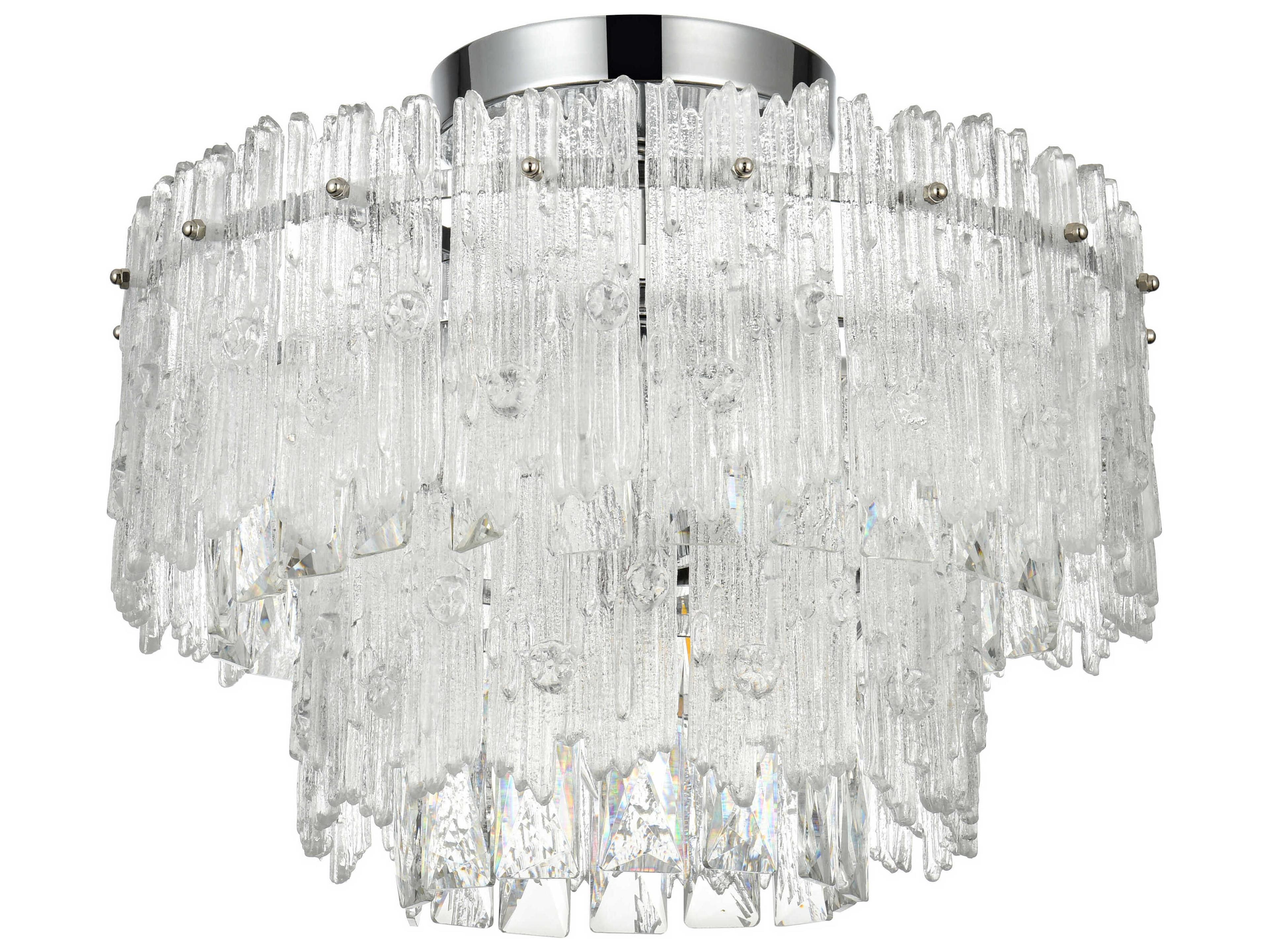 Elegant Lighting Emilia 4-Light Chrome Tiered Semi Flush Mount