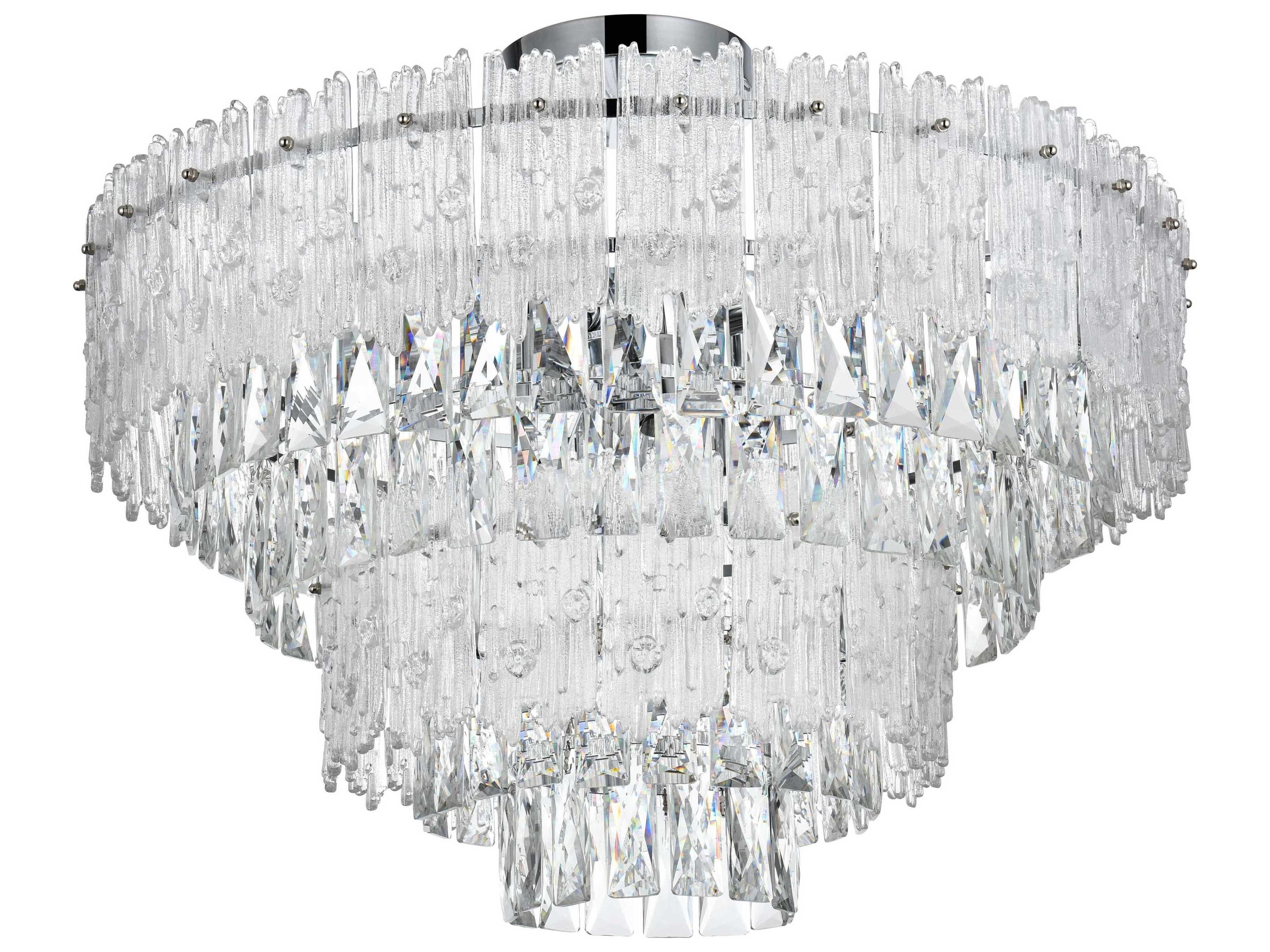 Elegant Lighting Emilia 8-Light Chrome Tiered Semi Flush Mount