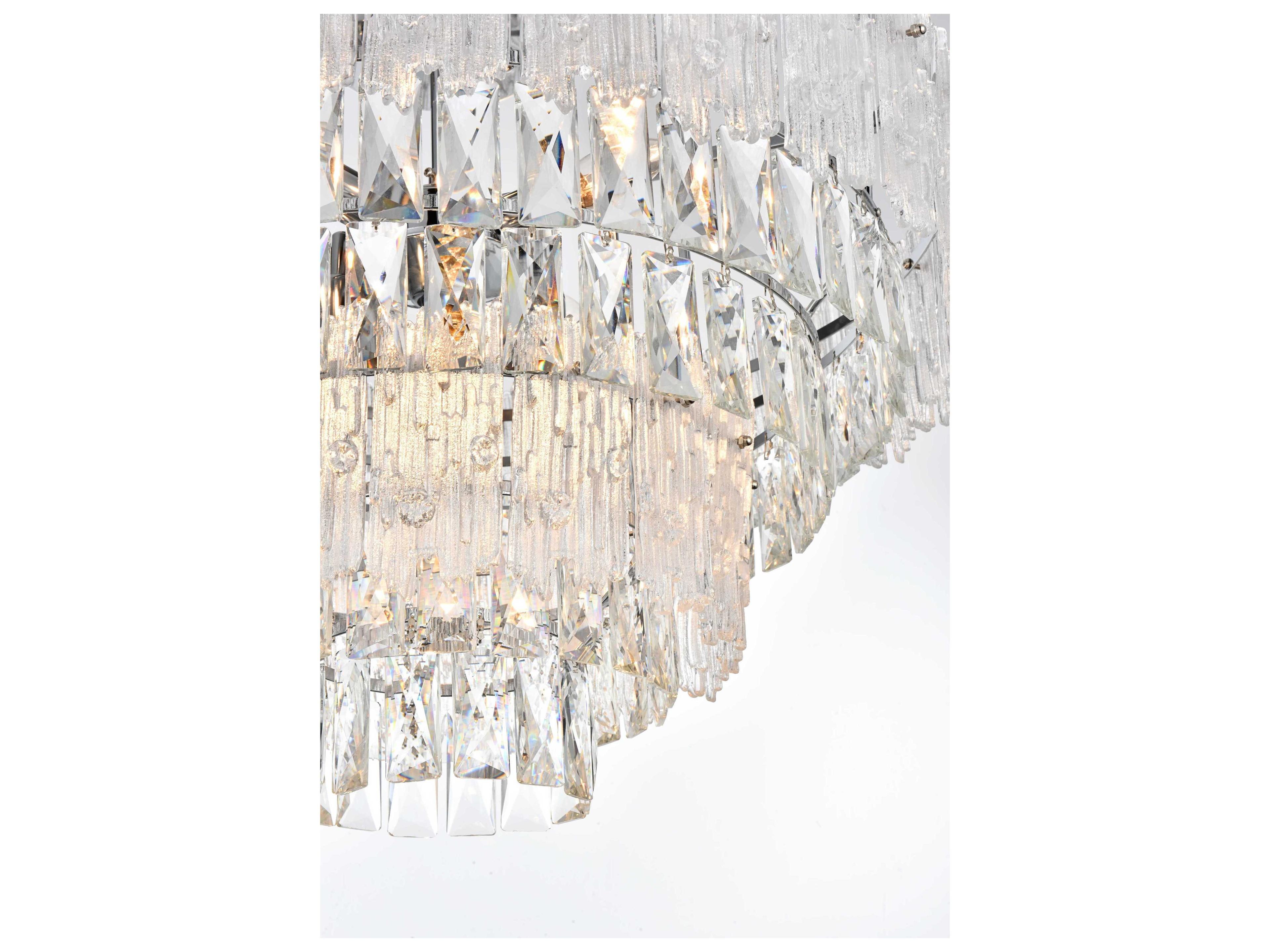 Elegant Lighting Emilia 8-Light Chrome Tiered Semi Flush Mount