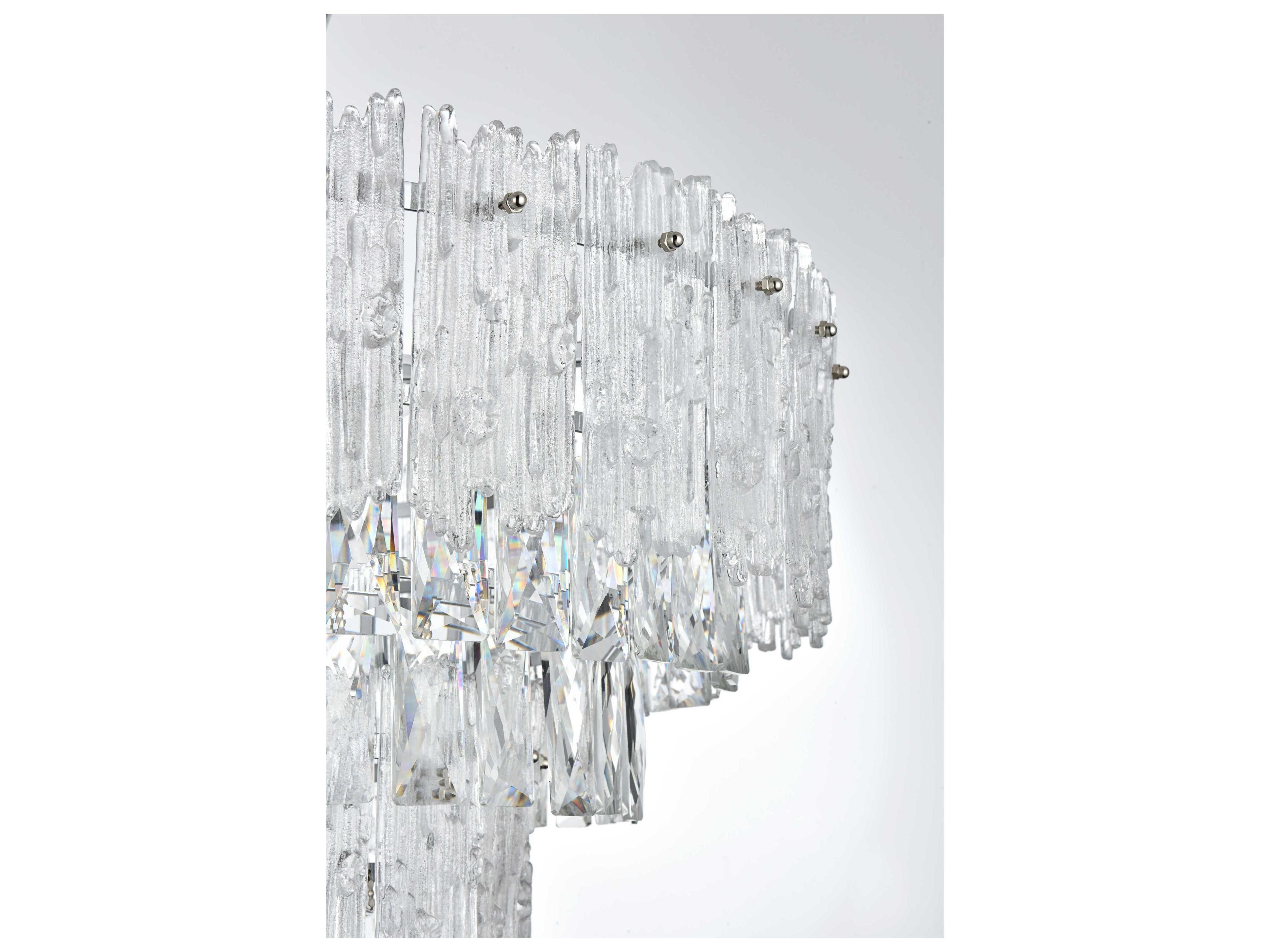 Elegant Lighting Emilia 8-Light Chrome Tiered Semi Flush Mount