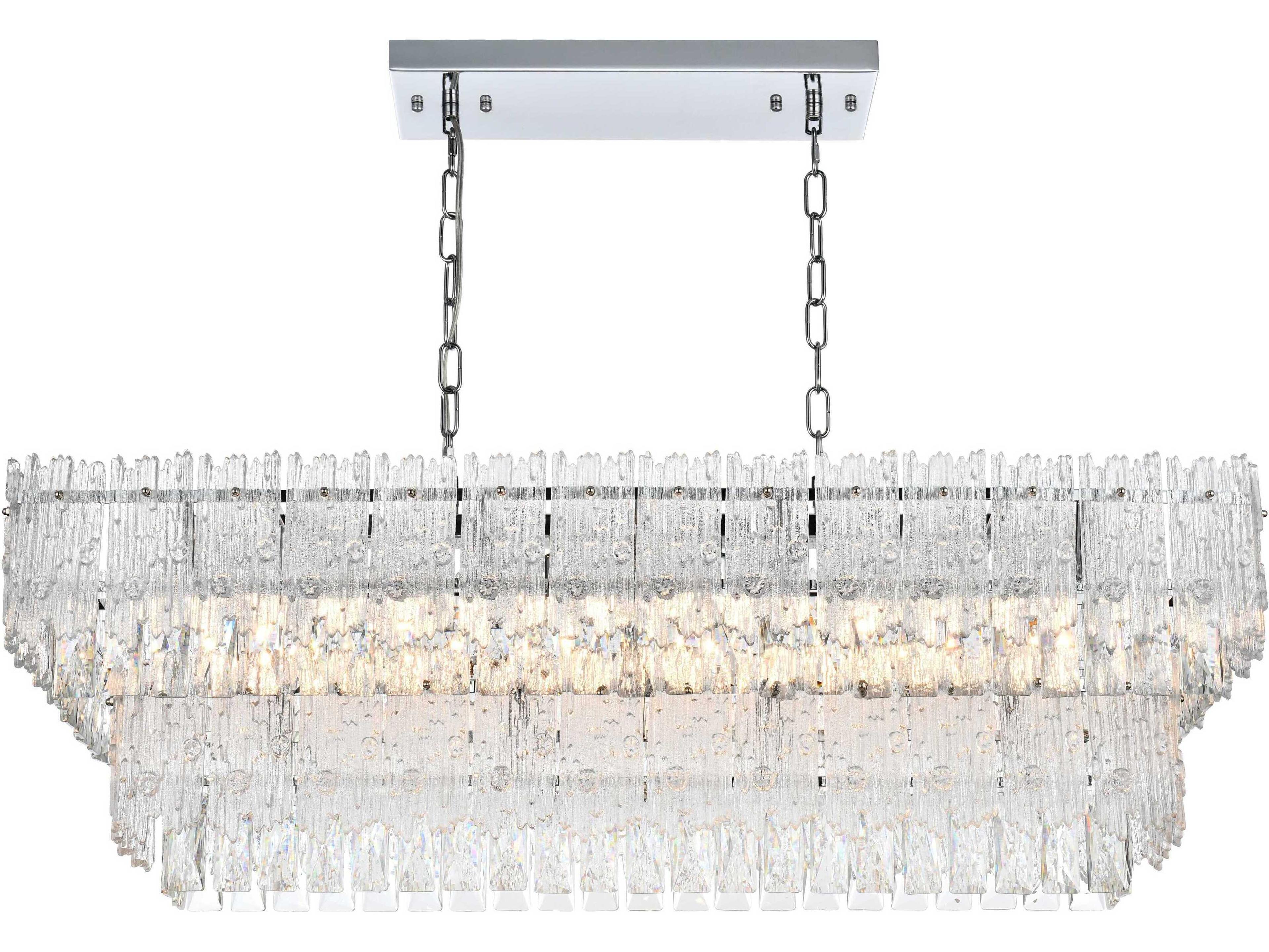 Elegant Lighting Emilia 6-Light Chrome Tiered Island Pendant