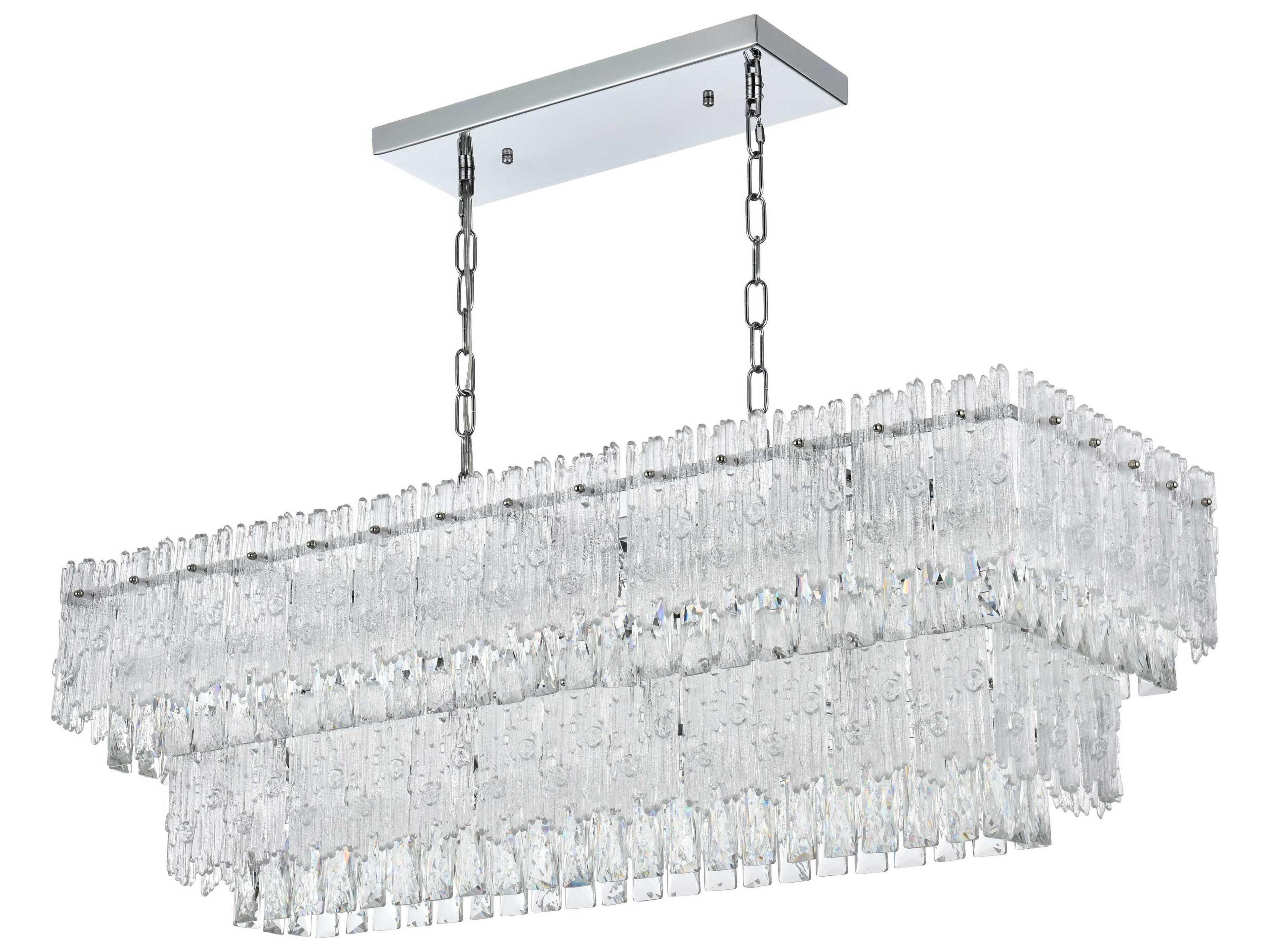 Elegant Lighting Emilia 6-Light Chrome Tiered Island Pendant