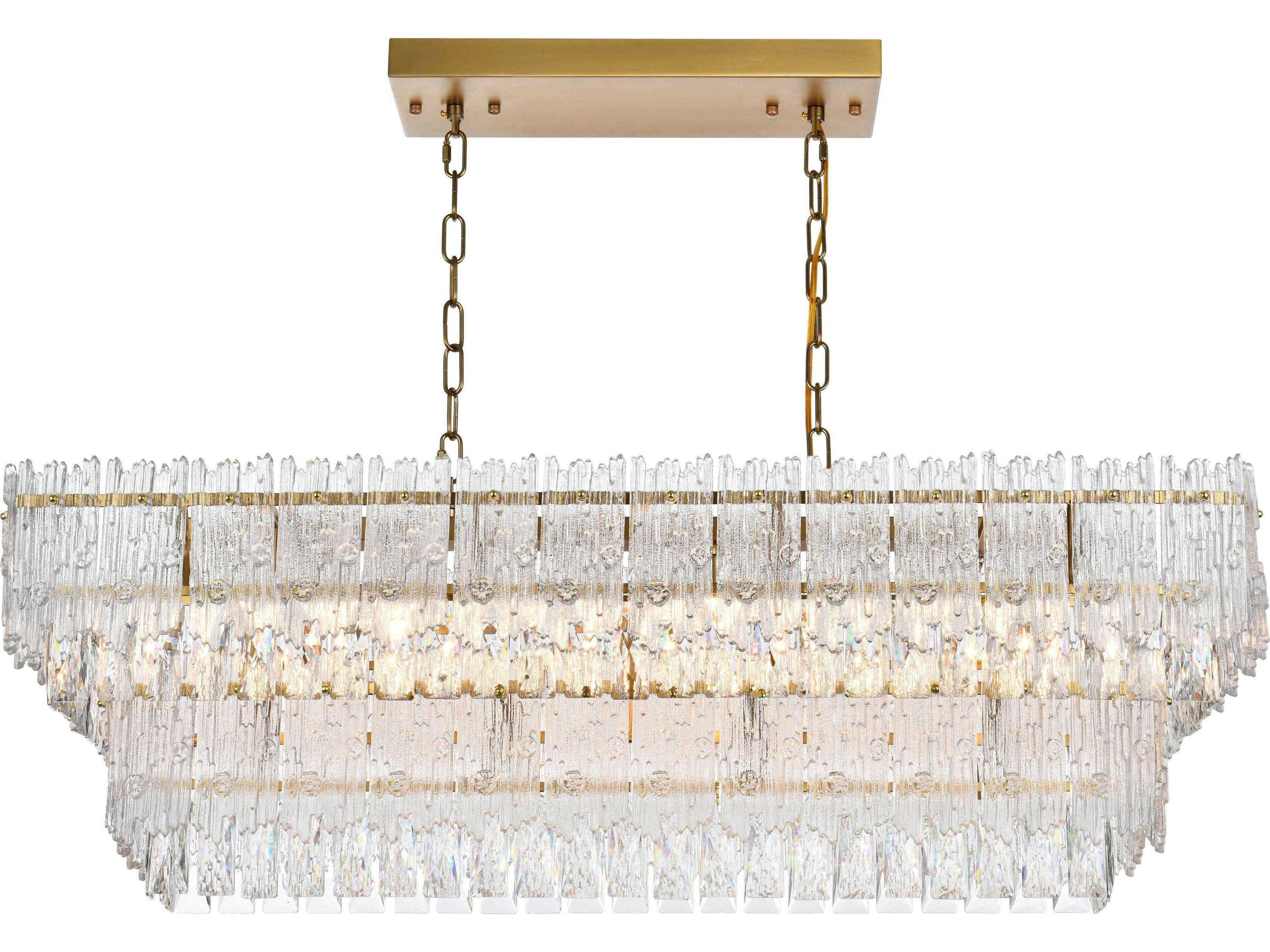 Elegant Lighting Emilia 6-Light Satin Gold Tiered Island Pendant