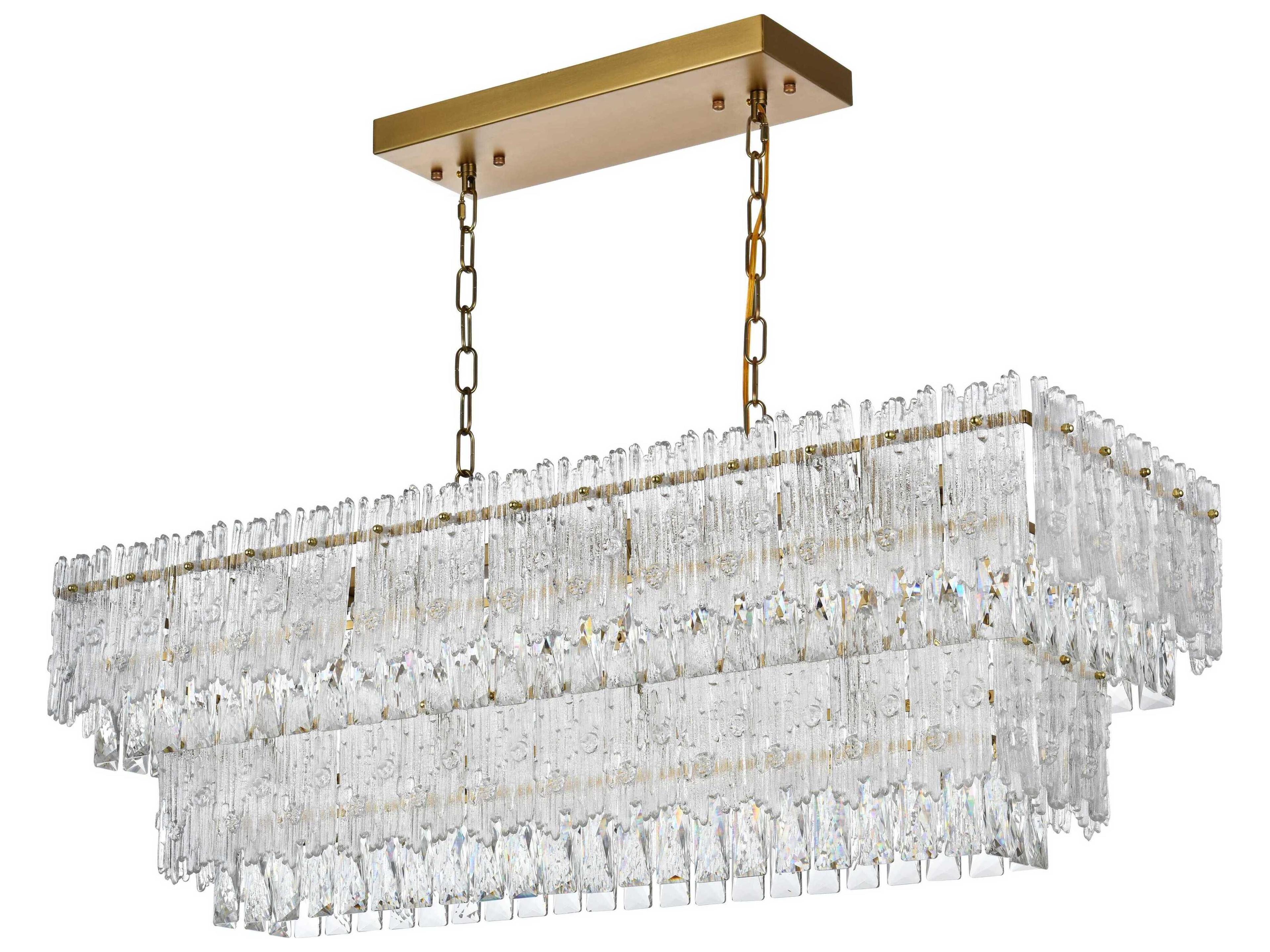 Elegant Lighting Emilia 6-Light Satin Gold Tiered Island Pendant