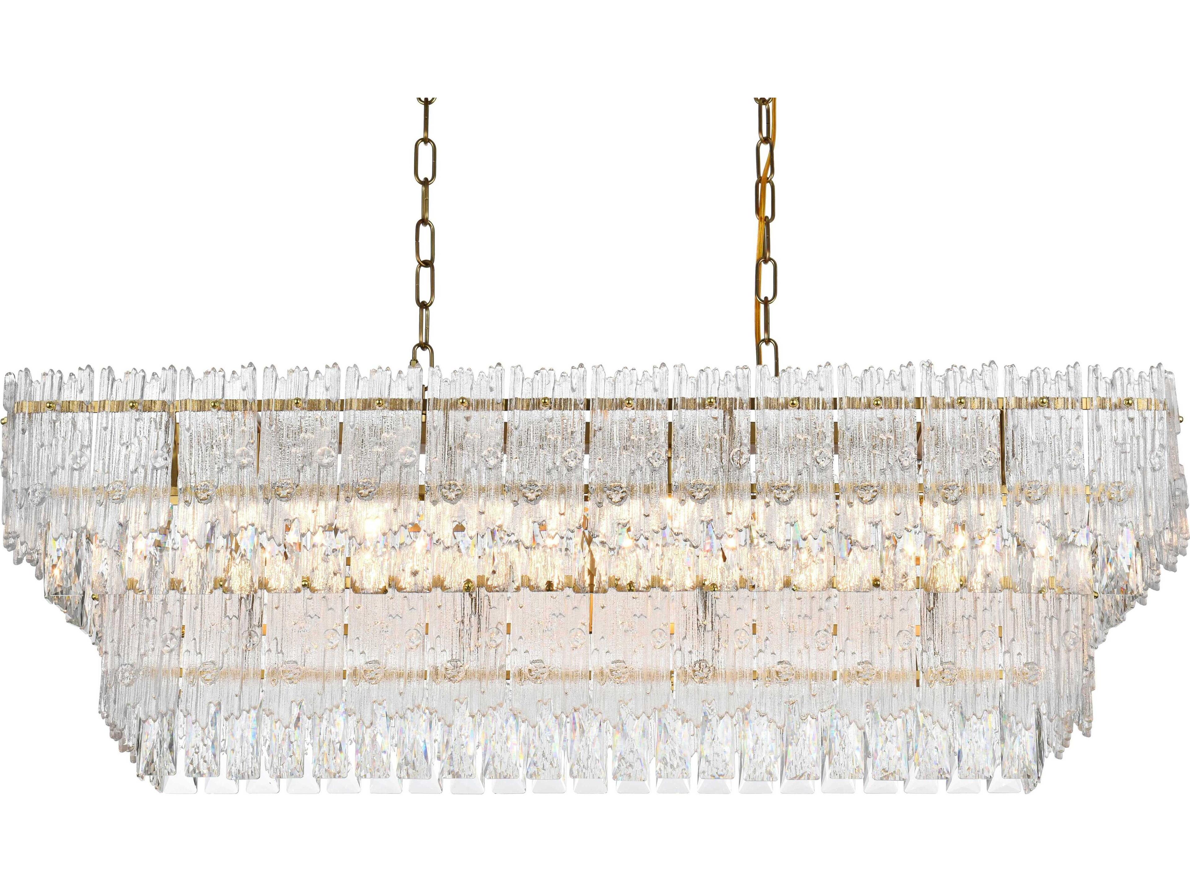 Elegant Lighting Emilia 6-Light Satin Gold Tiered Island Pendant