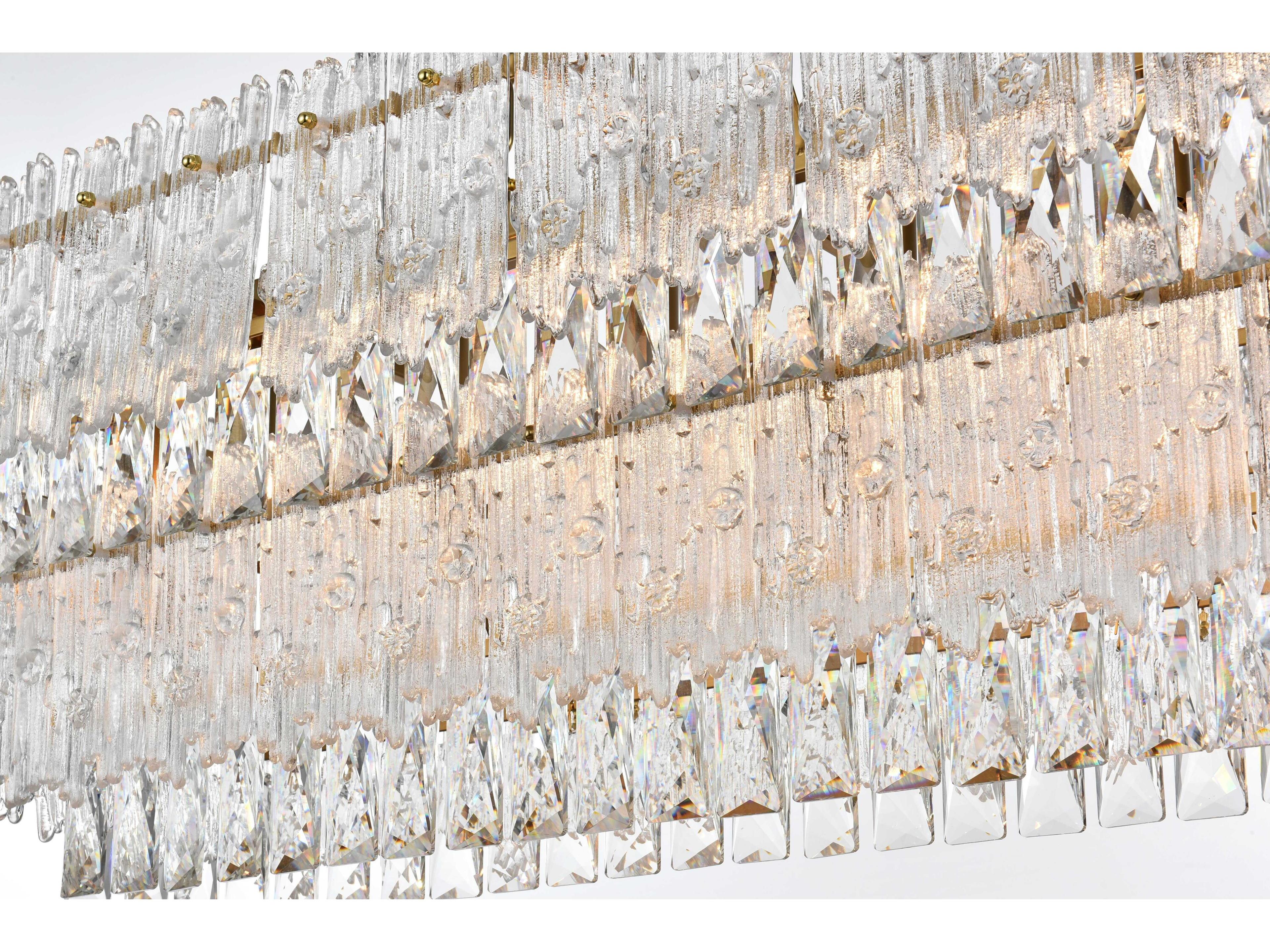 Elegant Lighting Emilia 6-Light Satin Gold Tiered Island Pendant