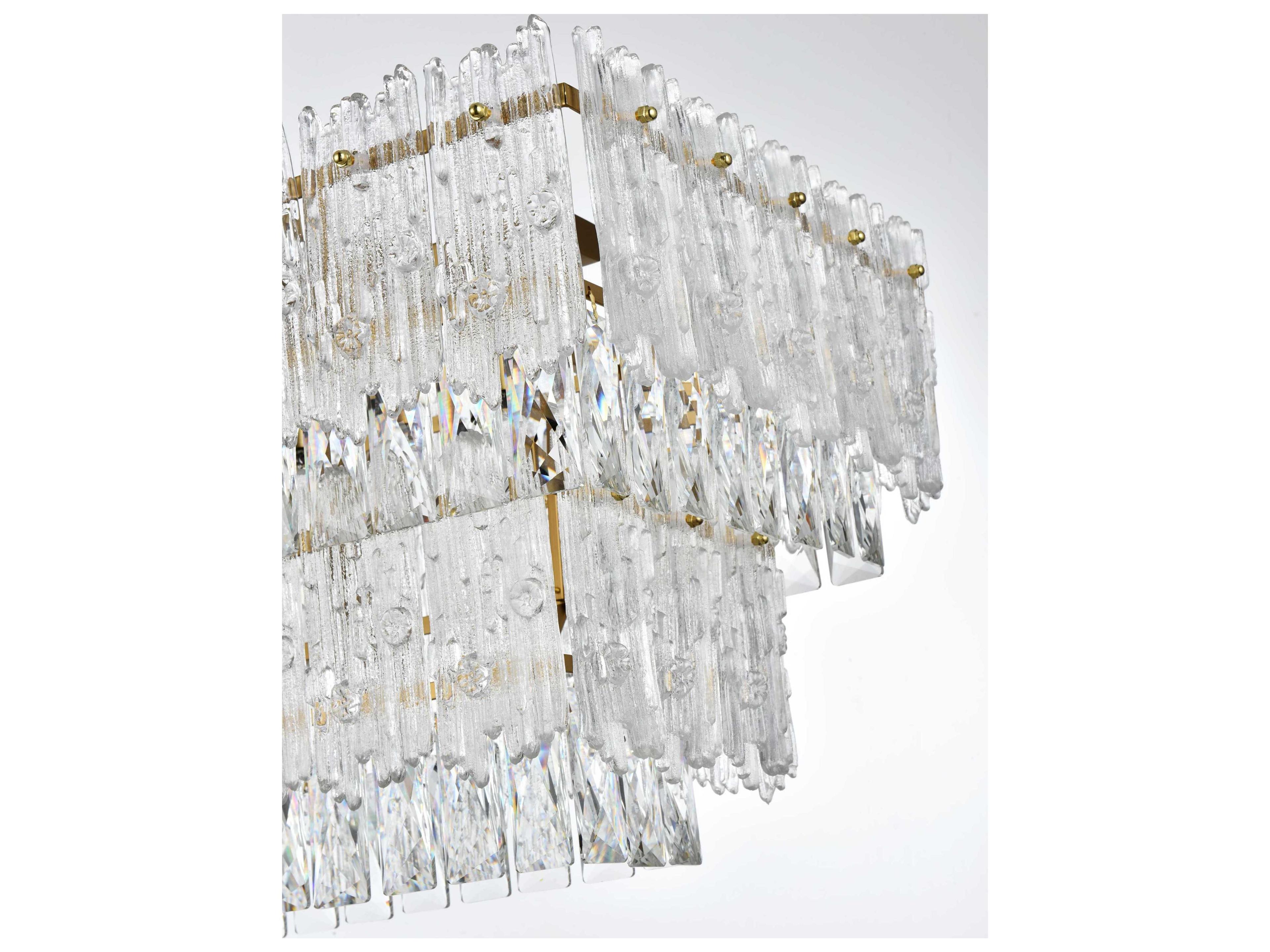 Elegant Lighting Emilia 6-Light Satin Gold Tiered Island Pendant