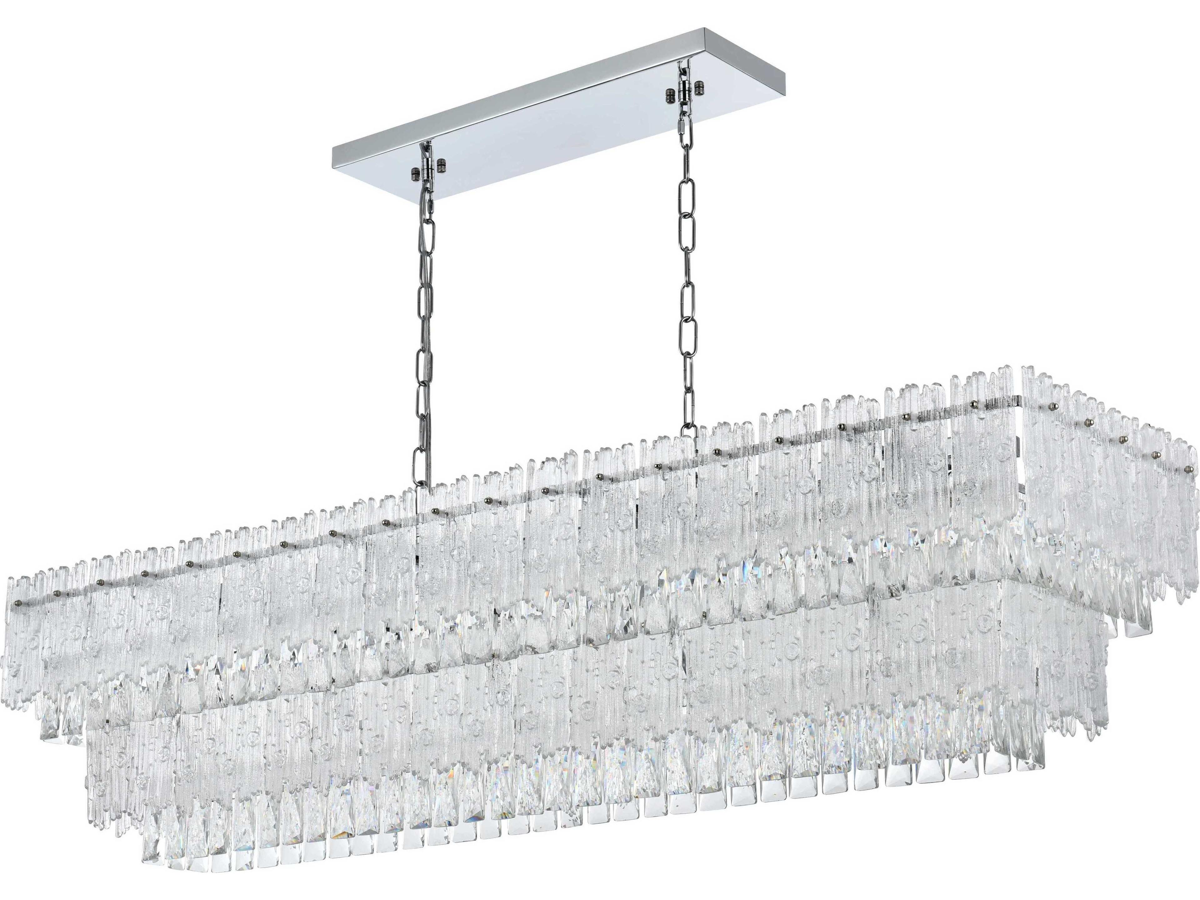Elegant Lighting Emilia 8-Light Chrome Tiered Island Pendant
