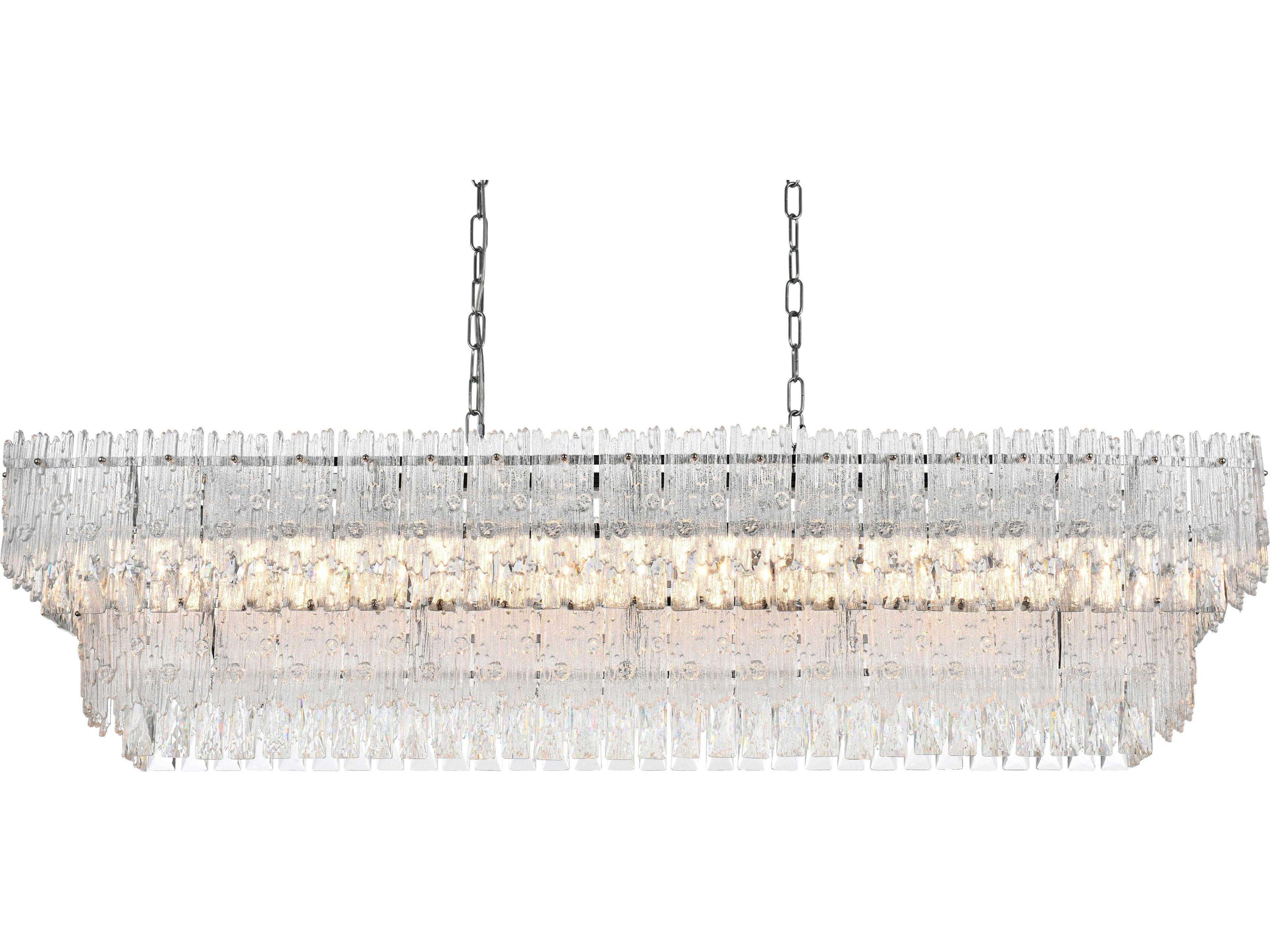 Elegant Lighting Emilia 8-Light Chrome Tiered Island Pendant