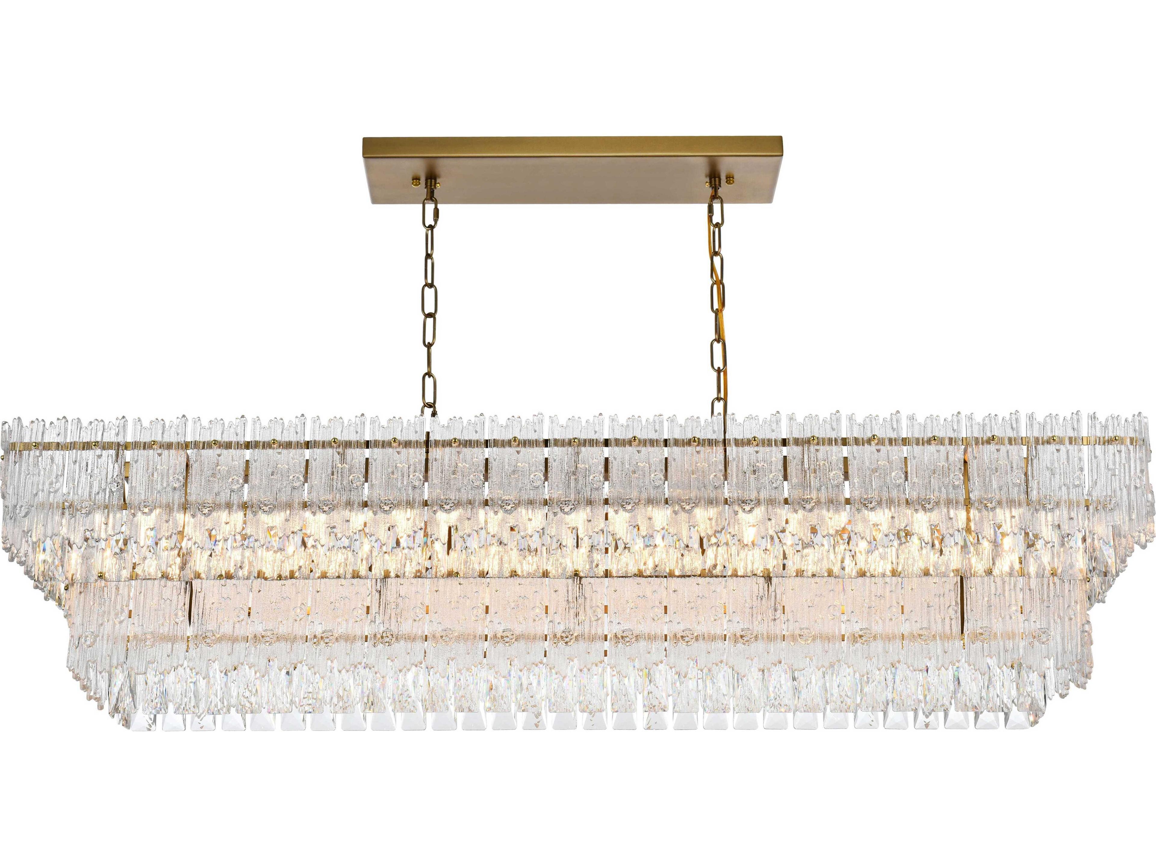 Elegant Lighting Emilia 8-Light Satin Gold Tiered Island Pendant