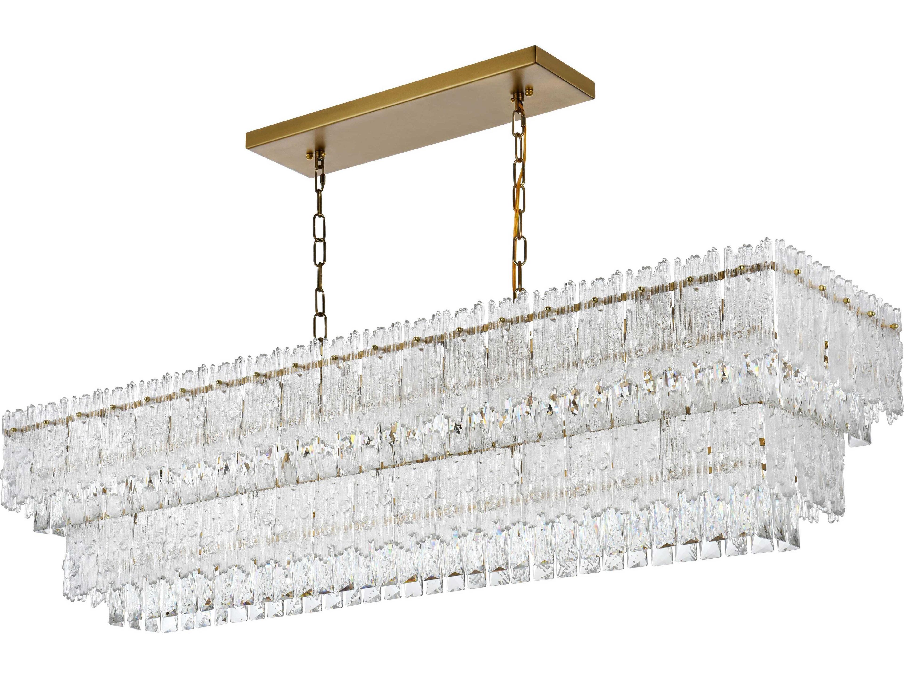 Elegant Lighting Emilia 8-Light Satin Gold Tiered Island Pendant