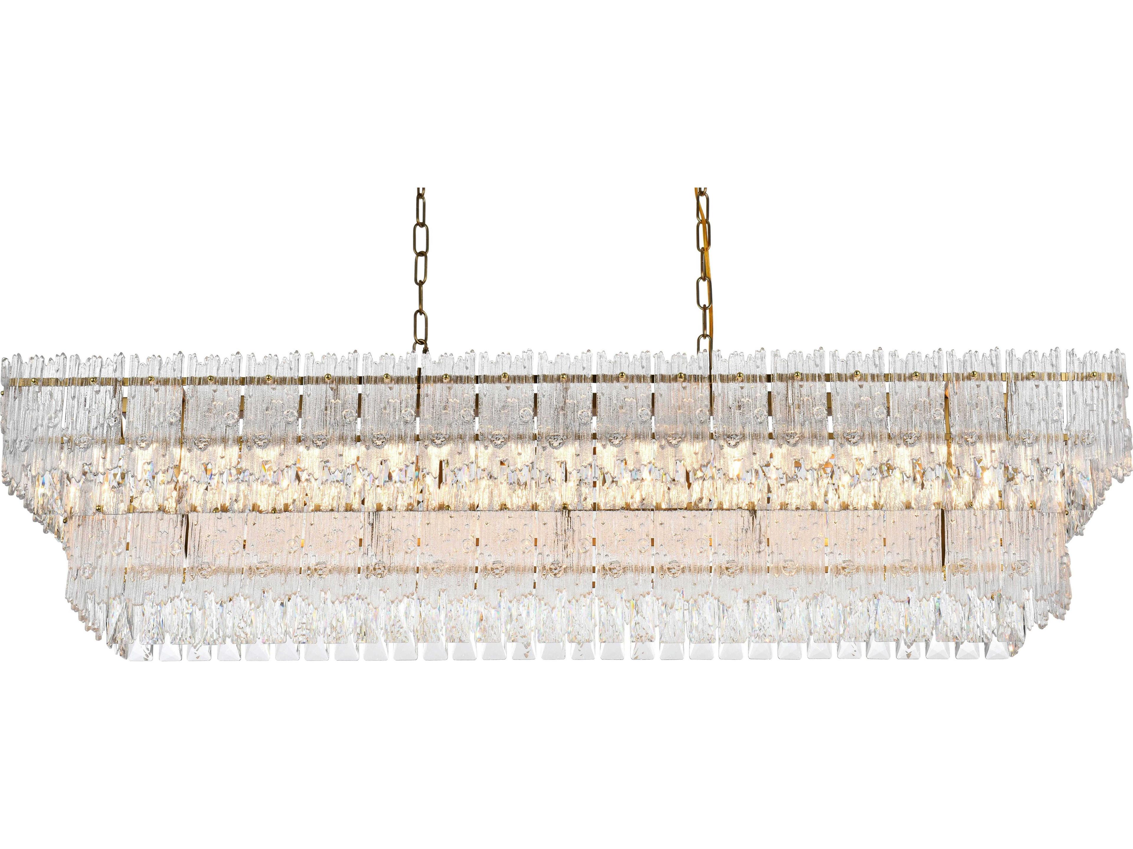 Elegant Lighting Emilia 8-Light Satin Gold Tiered Island Pendant