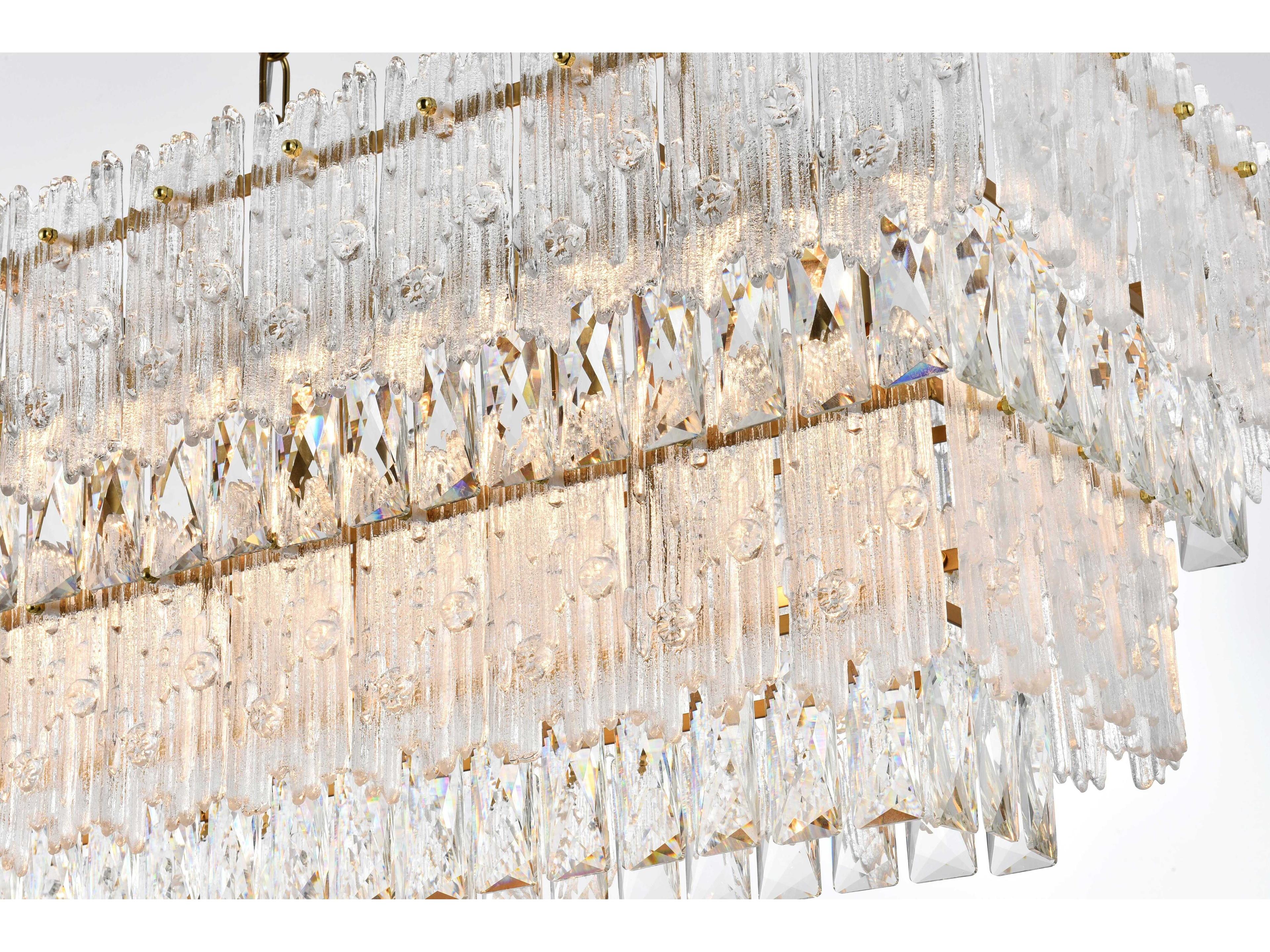 Elegant Lighting Emilia 8-Light Satin Gold Tiered Island Pendant