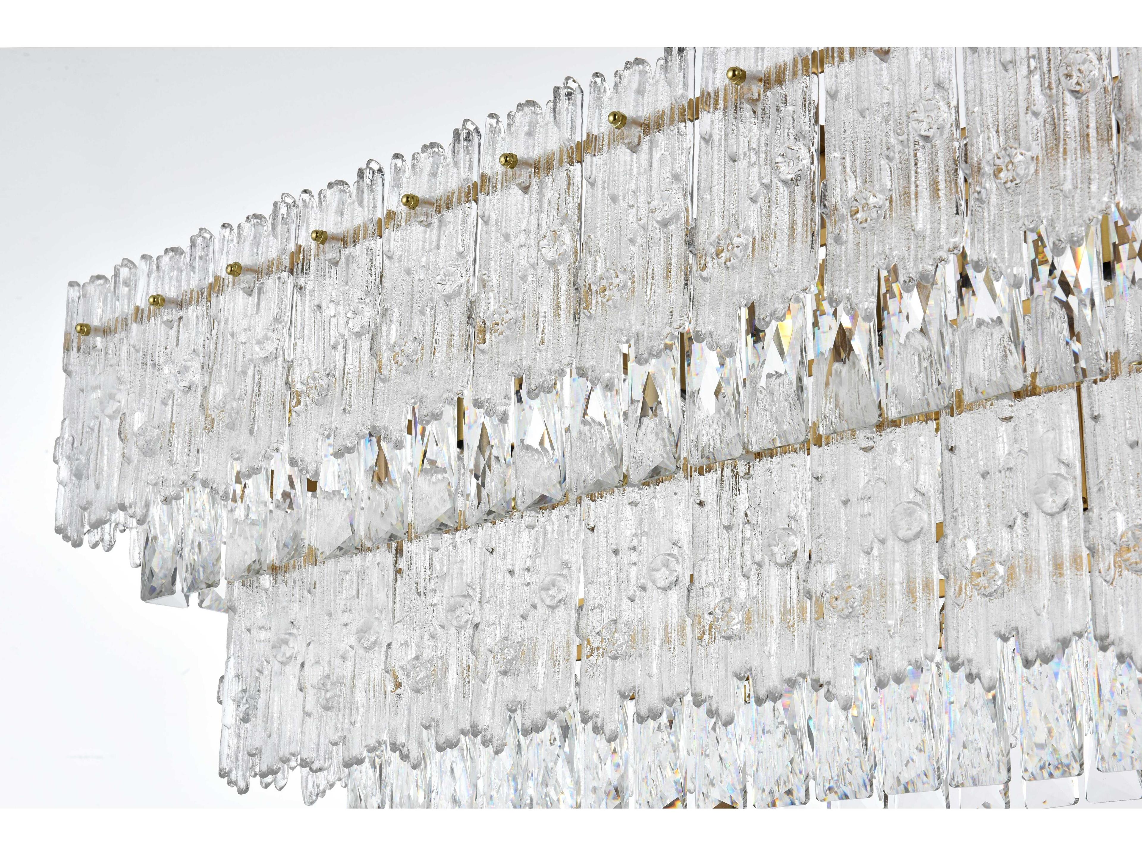 Elegant Lighting Emilia 8-Light Satin Gold Tiered Island Pendant