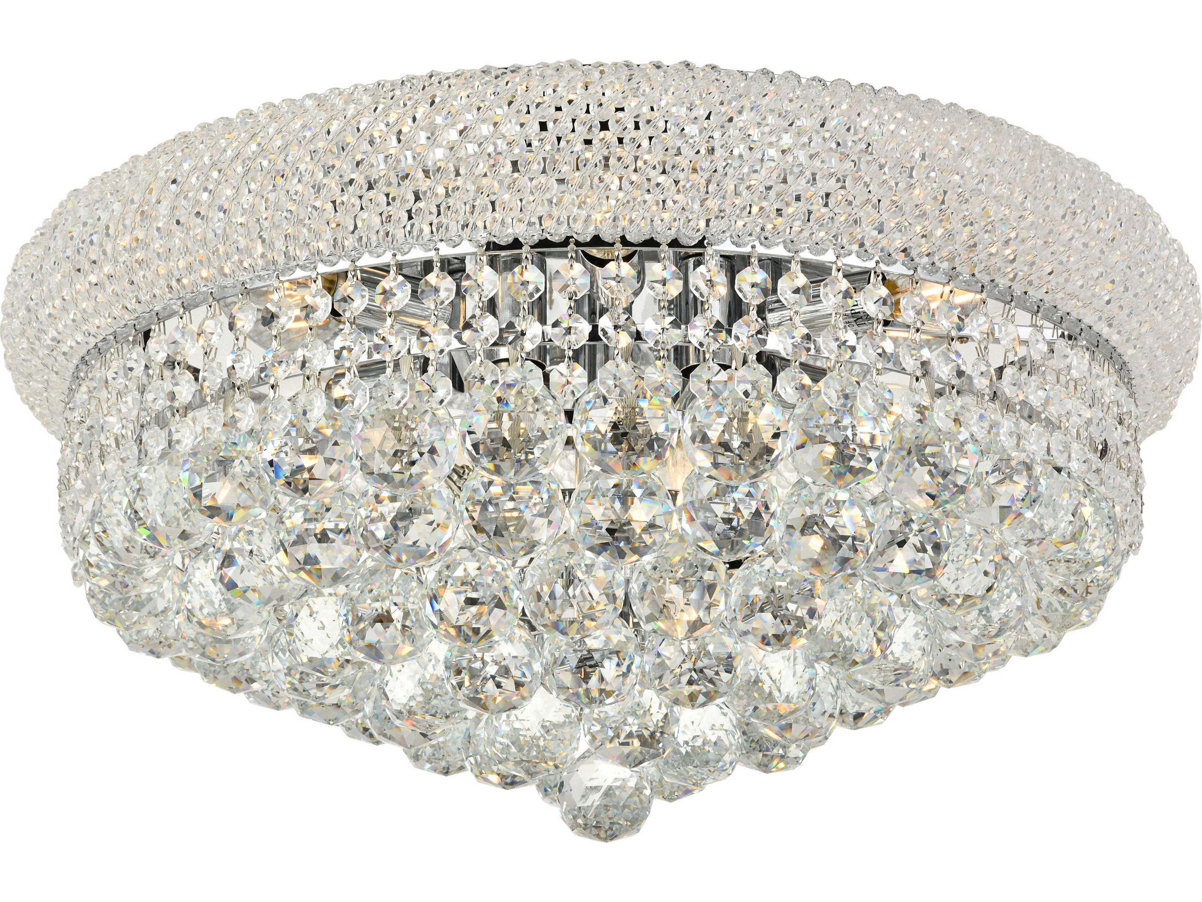 Elegant Lighting Primo Chrome Clear Crystal Bowl Flush Mount