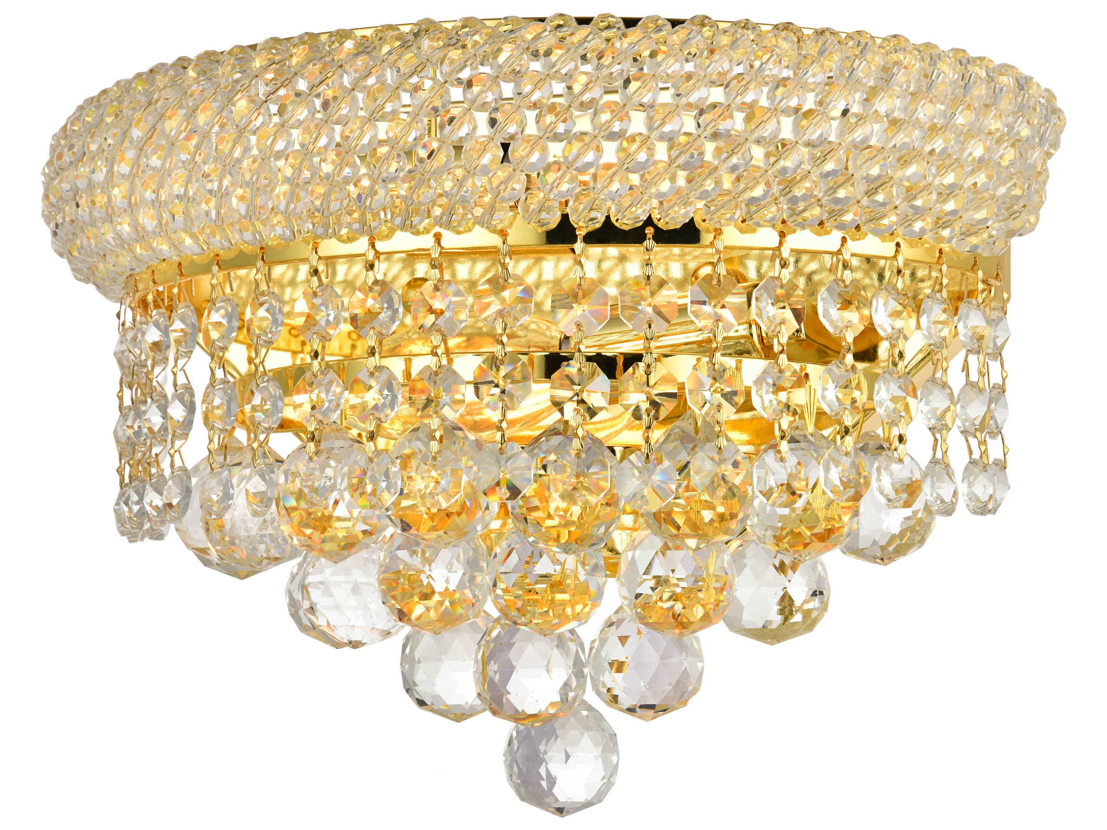 Elegant Lighting Primo Gold Clear Crystal Wall Sconce