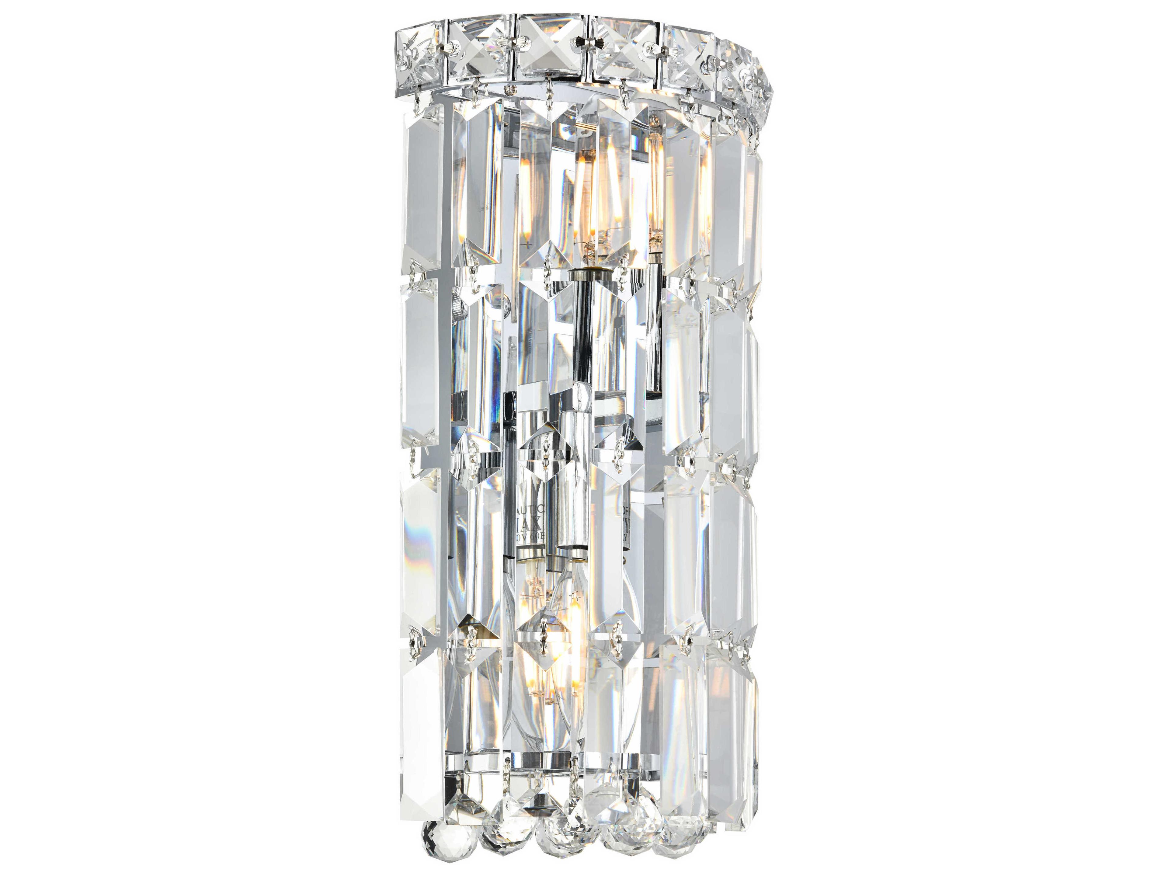 Elegant Lighting Maxime Chrome Clear Crystal Wall Sconce