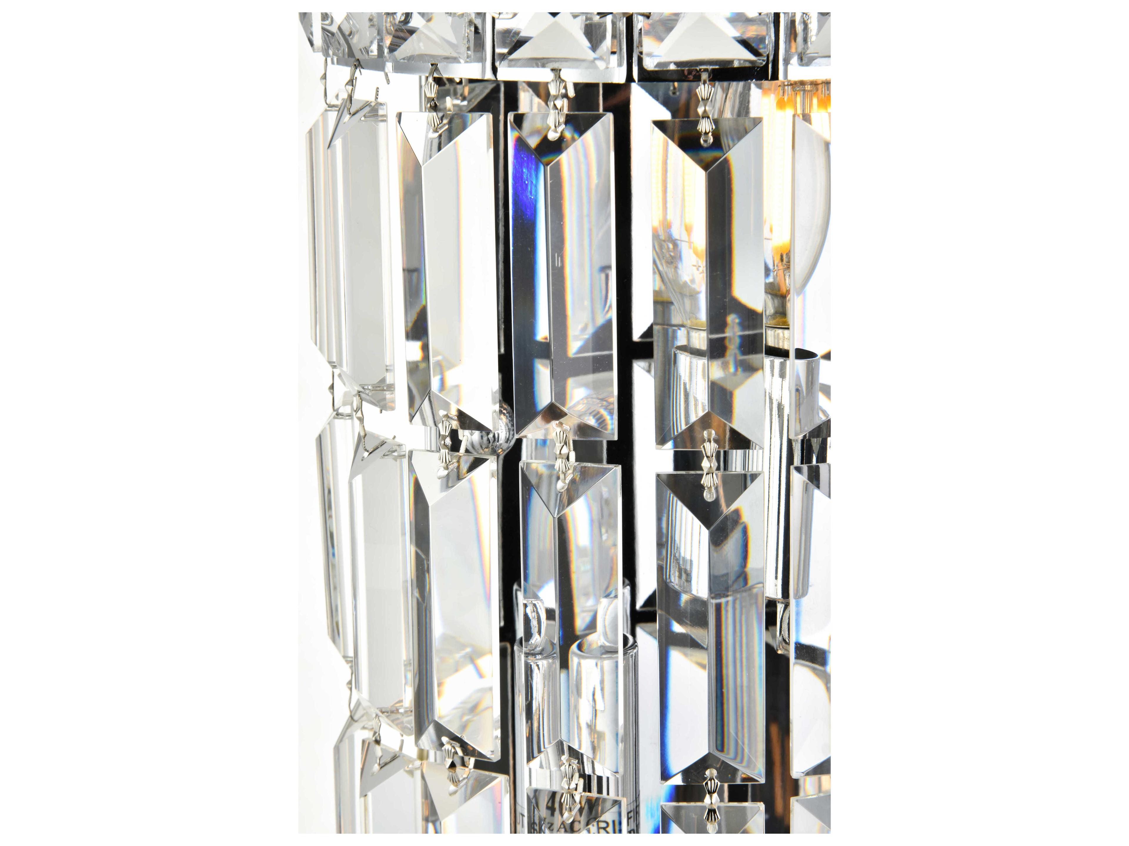 Elegant Lighting Maxime Chrome Clear Crystal Wall Sconce