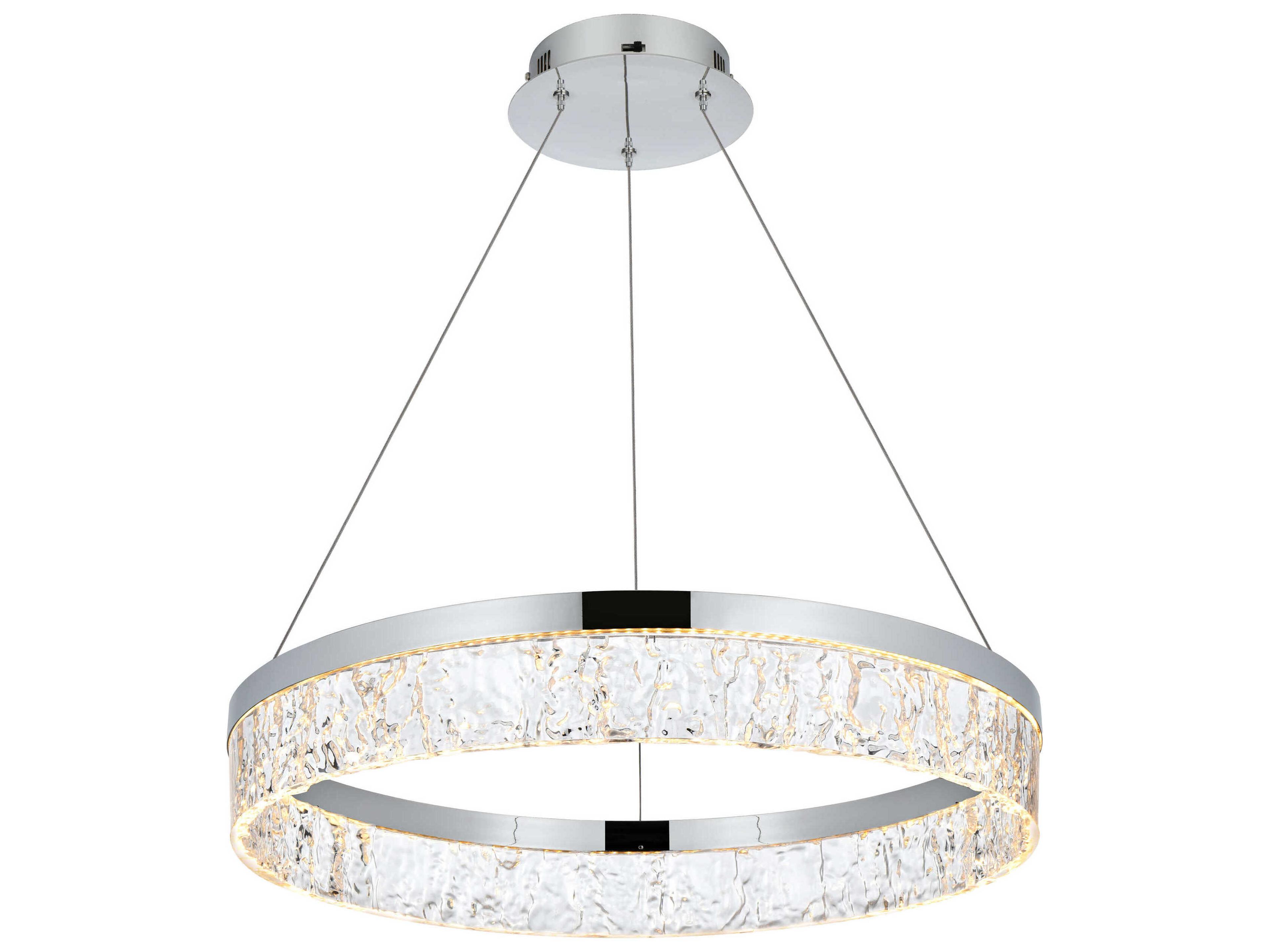 Elegant Lighting Linden 1-Light Chrome Round Pendant